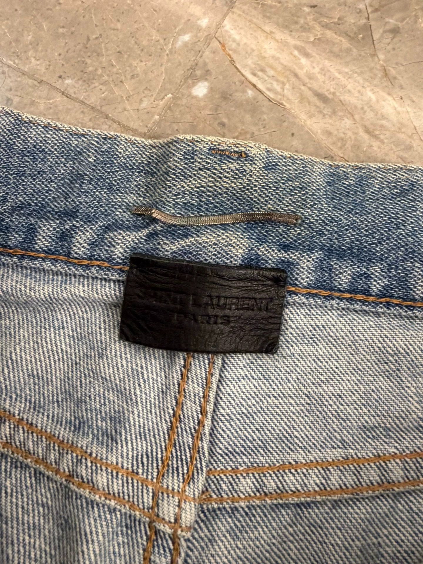 Saint Laurent Paris SLP Blue Cut Distressed Jeans Size 29 Size US 29 - 5 Thumbnail