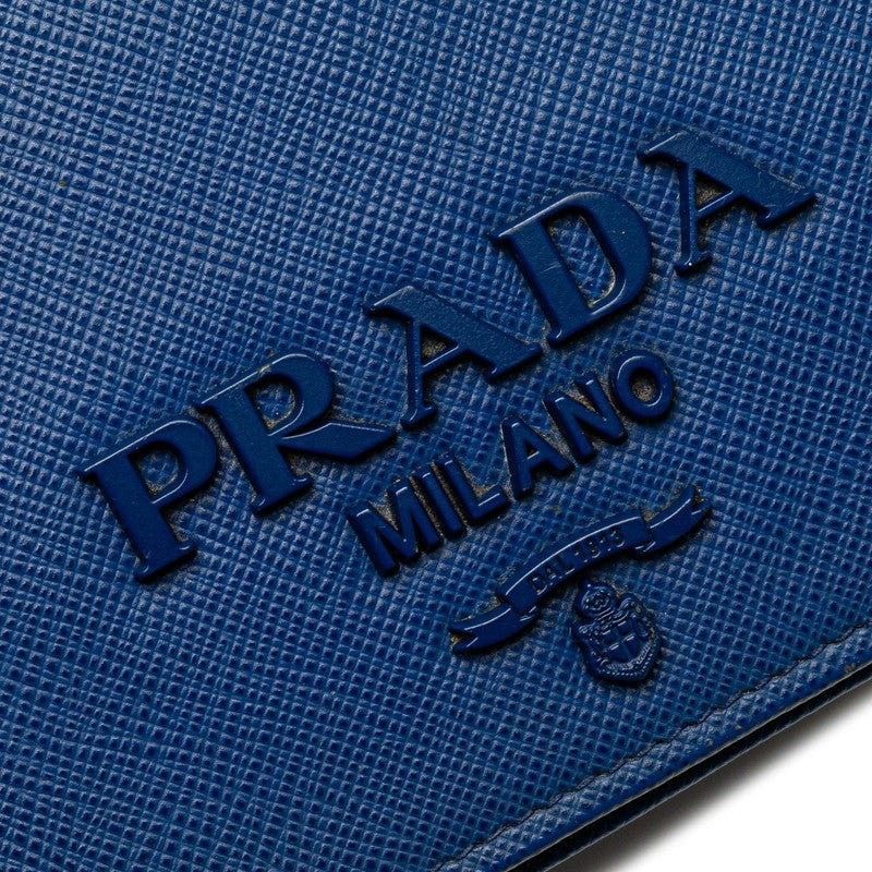 Prada Prada Chain Saffiano Leather Shoulder Bag Blue Size ONE SIZE - 3 Thumbnail