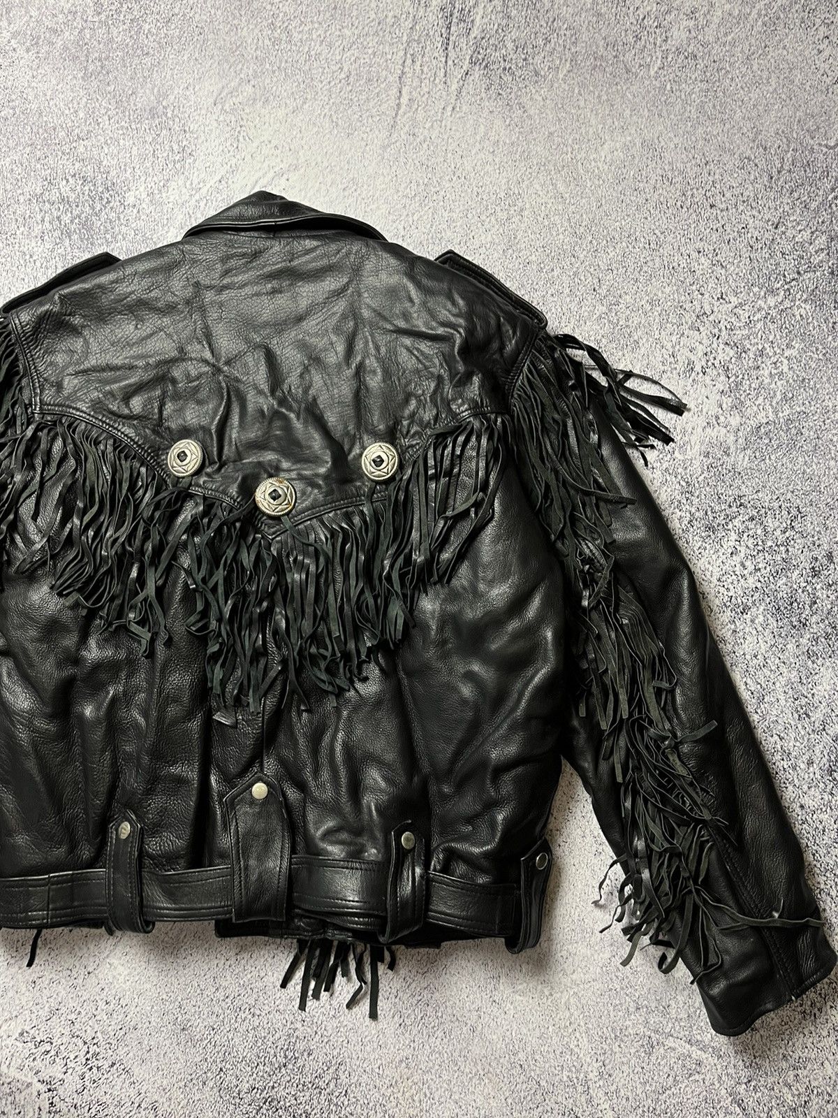 Vintage Vintage Avant Garde Y2k Black Leather Jacket Size US L / EU 52-54 / 3 - 23 Thumbnail