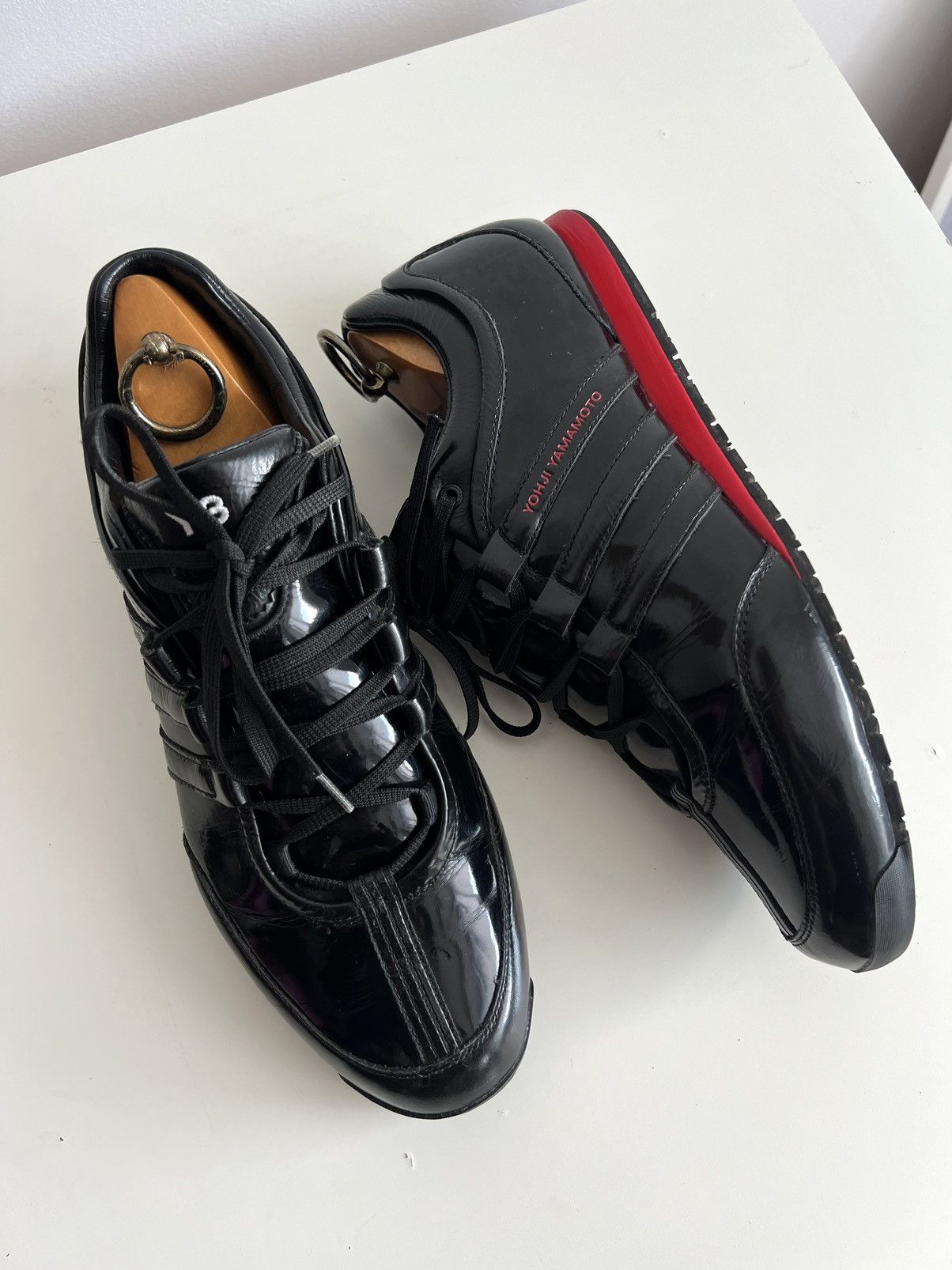 Y-3 🔥F/W08 Y-3 Yohji Yamamoto x Adidas Boxing Patent Sneakers Size US 10.5 / EU 43-44 - 9 Thumbnail