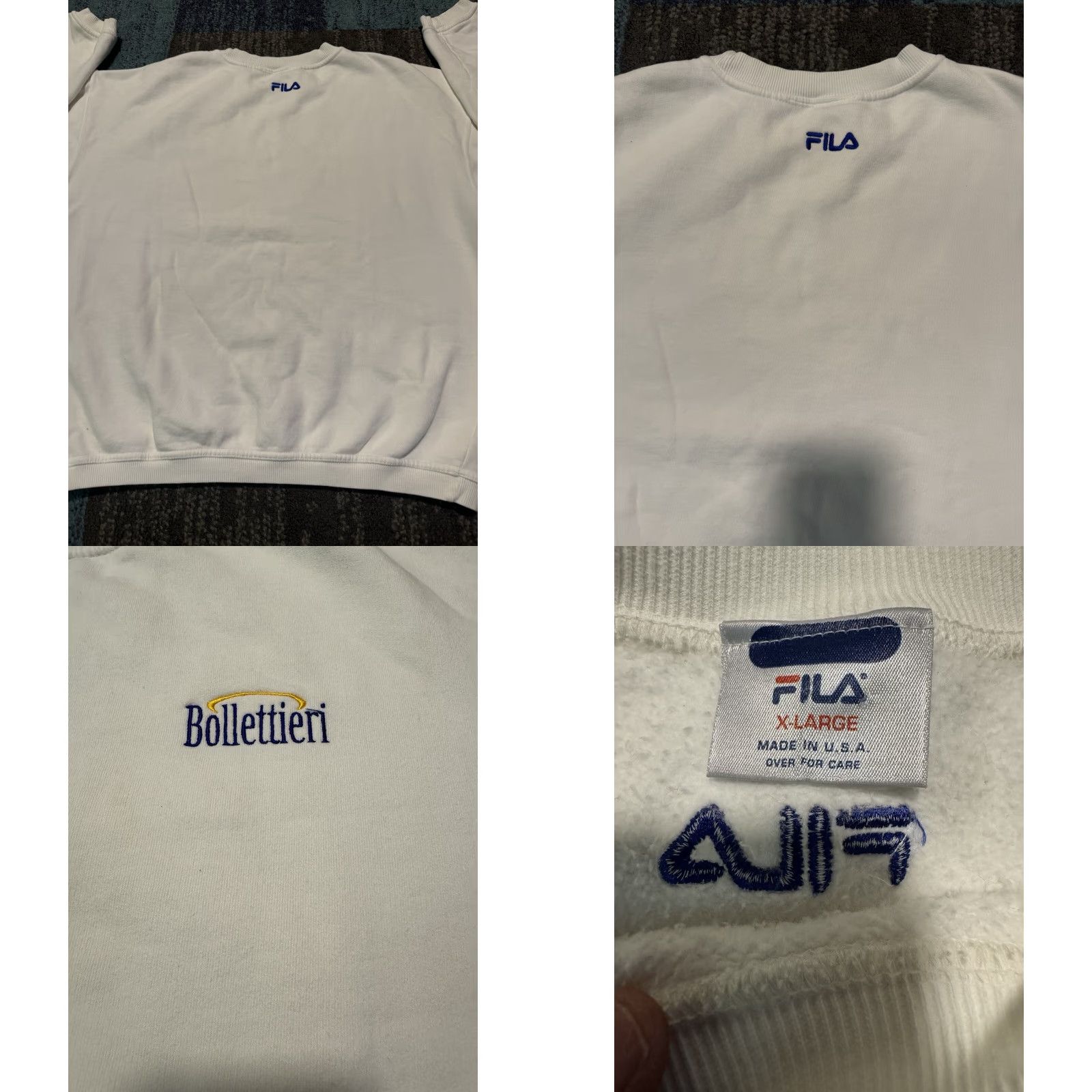 Fila VINTAGE Fila Nick Bollettieri Crewneck Tennis Sweatshirt White XL Rare - Men's Streetwear 90s Graphic Print Sweatshirt Size US XL / EU 56 / 4 - 9 Thumbnail