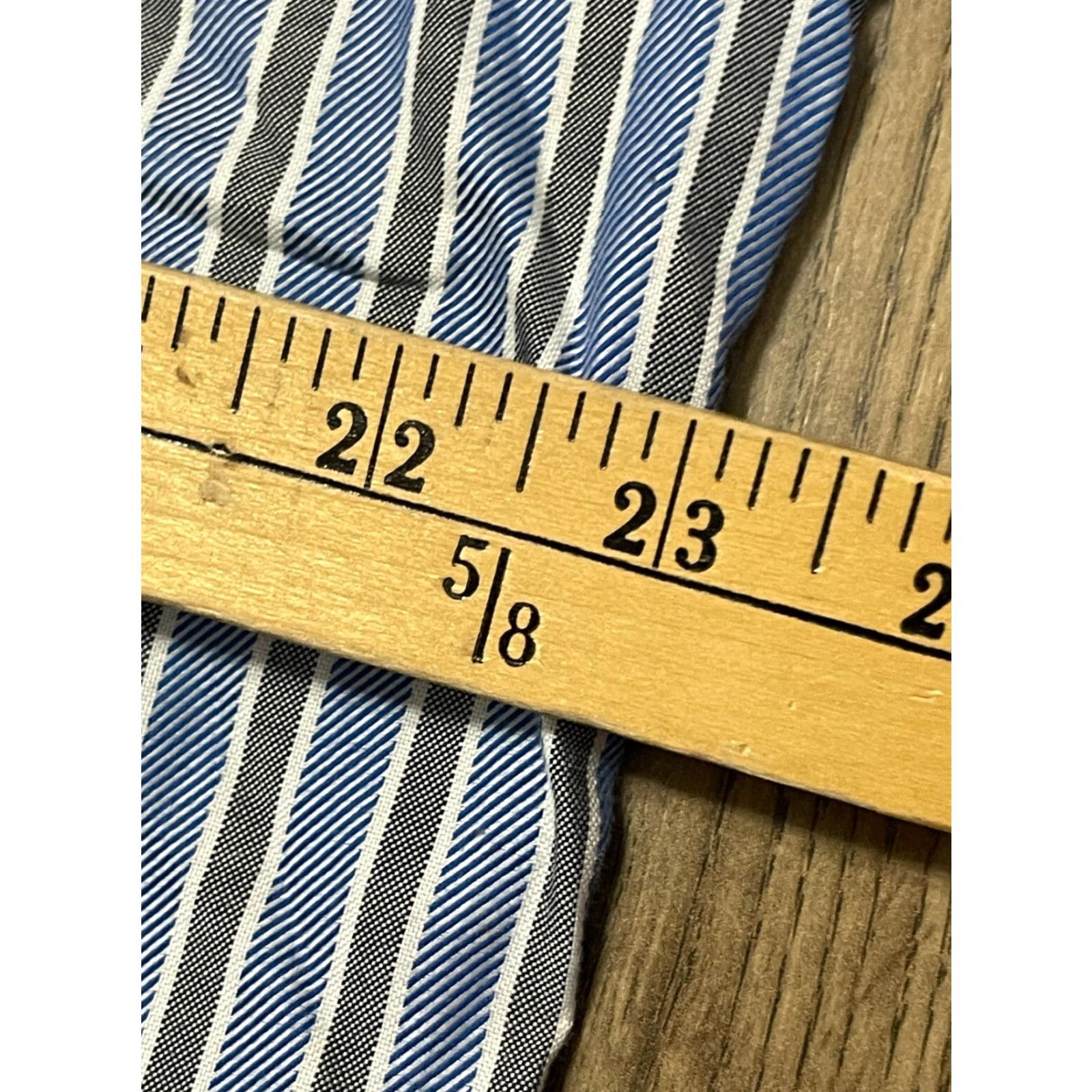 Johnston & Murphy Johnston & Murphy Shirt Men's XL Blue Gray White Striped Tailored Fit Button-Up Long Sleeve Casual Size US XL / EU 56 / 4 - 5 Thumbnail