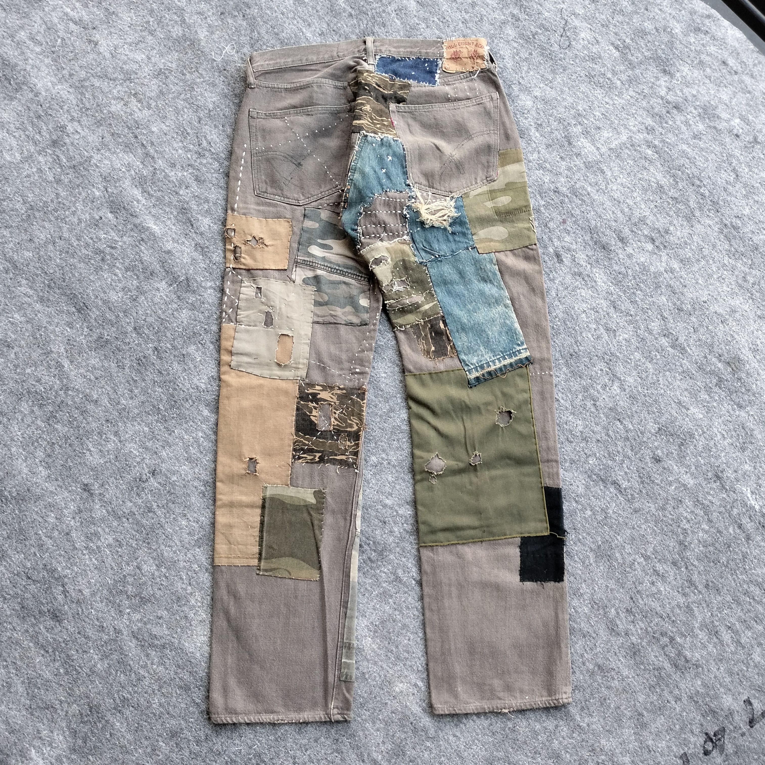 Full Count & Co. Vtg Full count & co patchwork sashiko selvedge denim Size US 32 / EU 48 - 2 Thumbnail