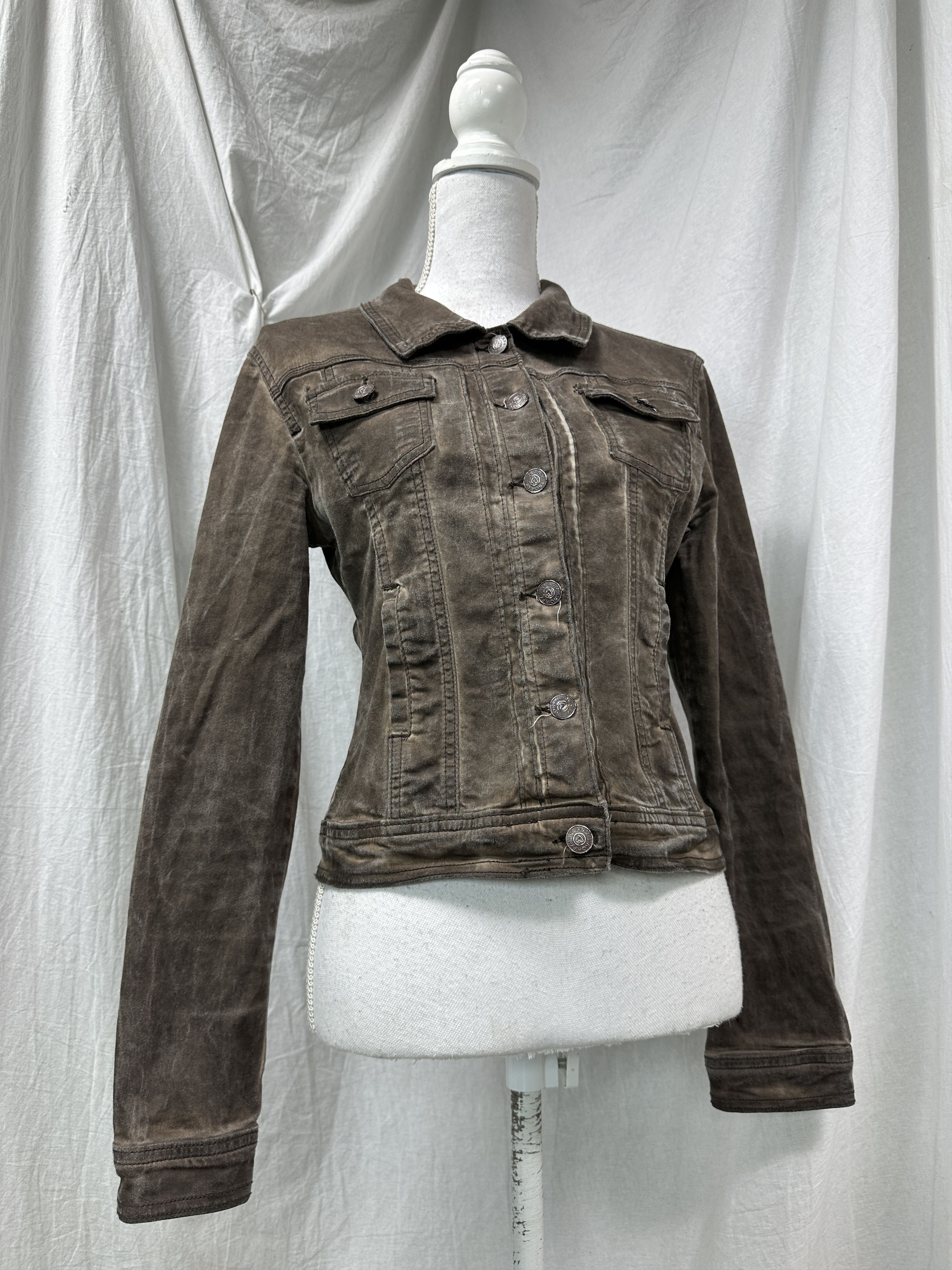 Vintage Vintage Casual Preppy Washed Fitted Jacket Y2K Size M / US 6-8 / IT 42-44 - 1 Thumbnail