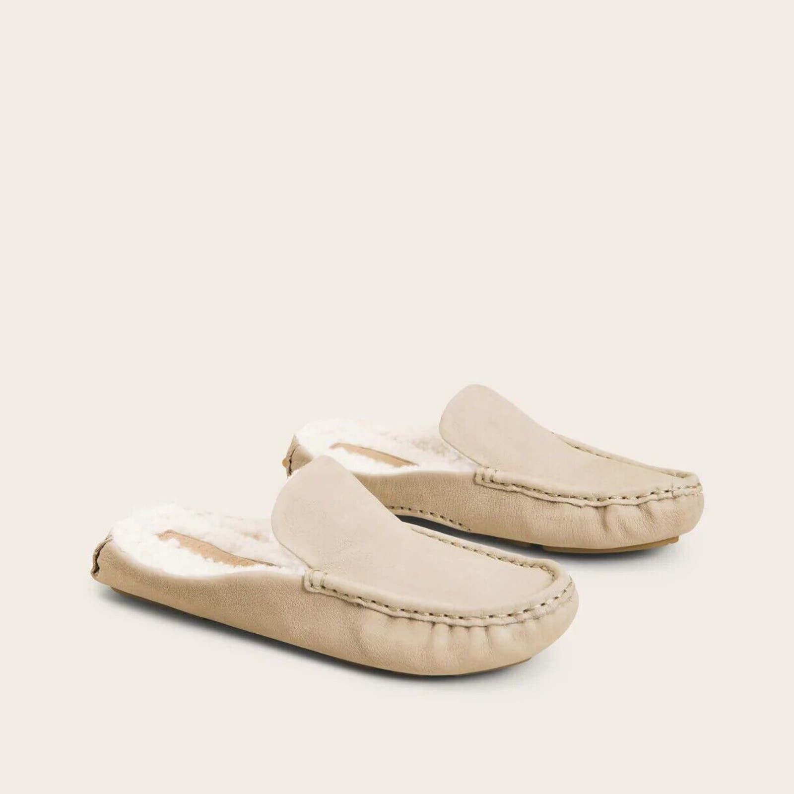 image of Kenneth Cole Gentle Souls Women Beige Leather Mina Flat Mule Shoess Size 10M in Tan