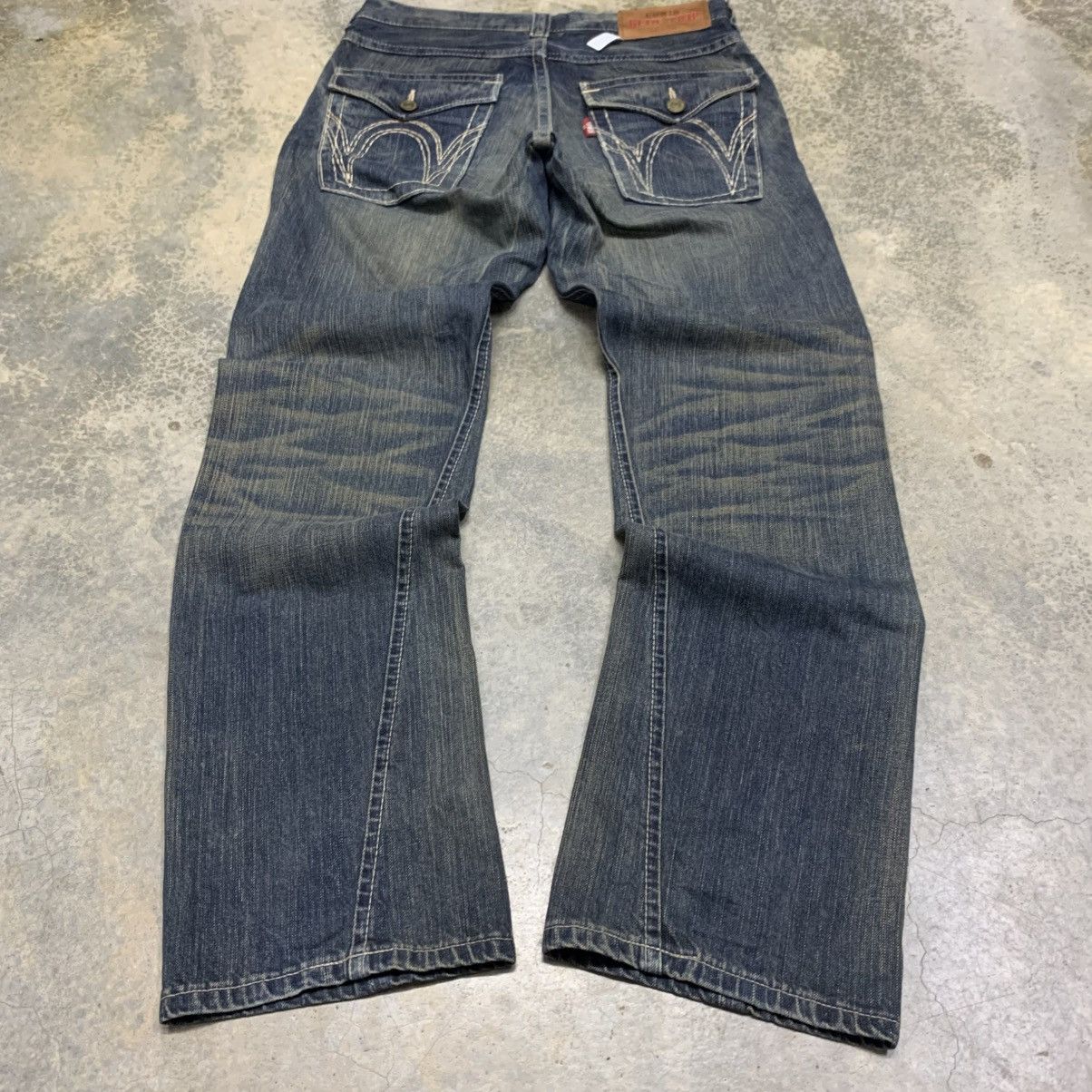 If Six Was Nine Vintage Edwin Blue Trip Clawmark Distressed Fade Jean Size US 33 - 9 Thumbnail