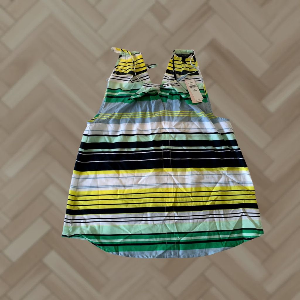Banana Republic NWT Banana Republic Strappy Striped Top Womens Sz M Pet Black Green Yellow NEW Size M / US 6-8 / IT 42-44 - 1 Thumbnail