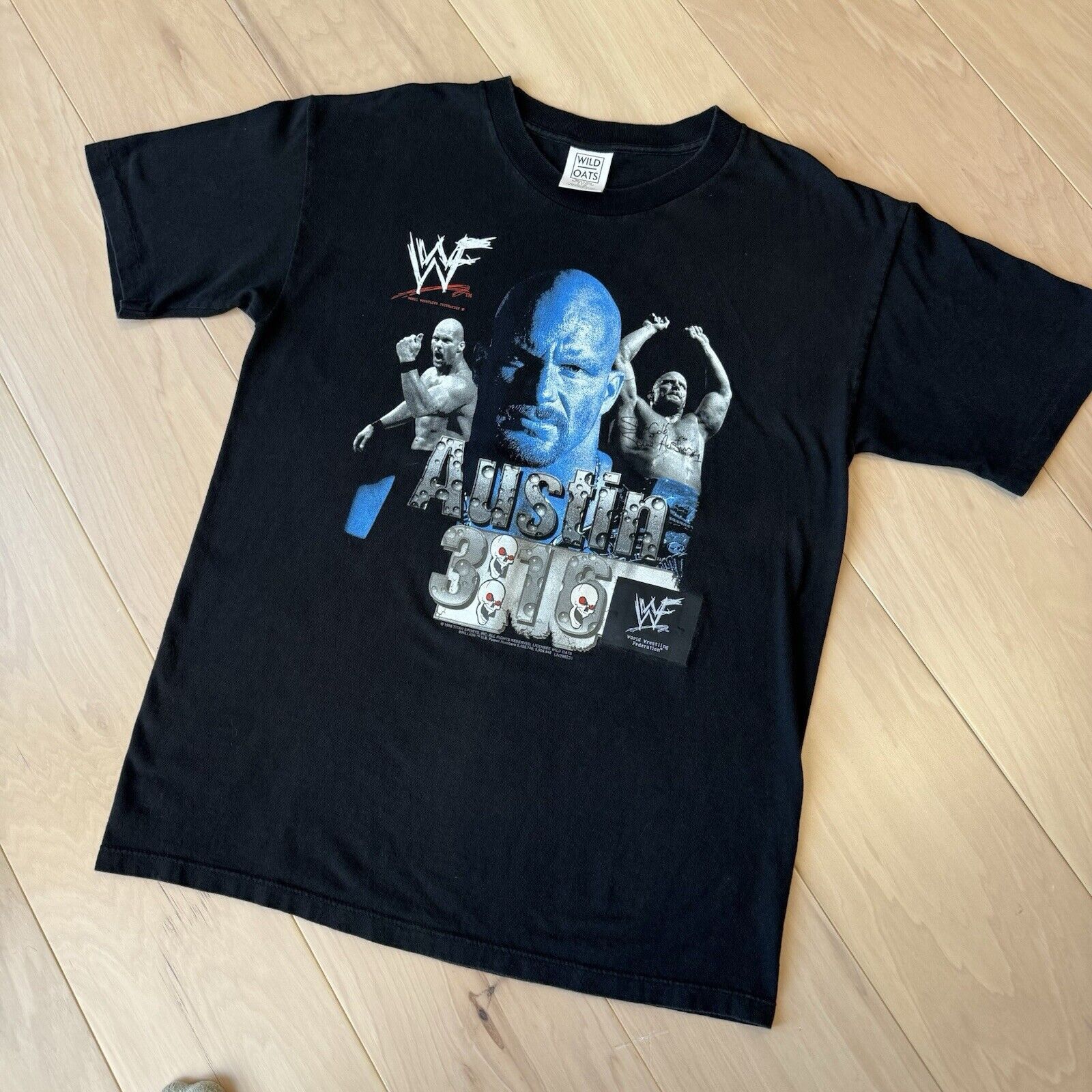 Vintage Vintage Stone Cold Steve Austin Shirt Large Black 90s WWF Size US L / EU 52-54 / 3 - 8 Thumbnail