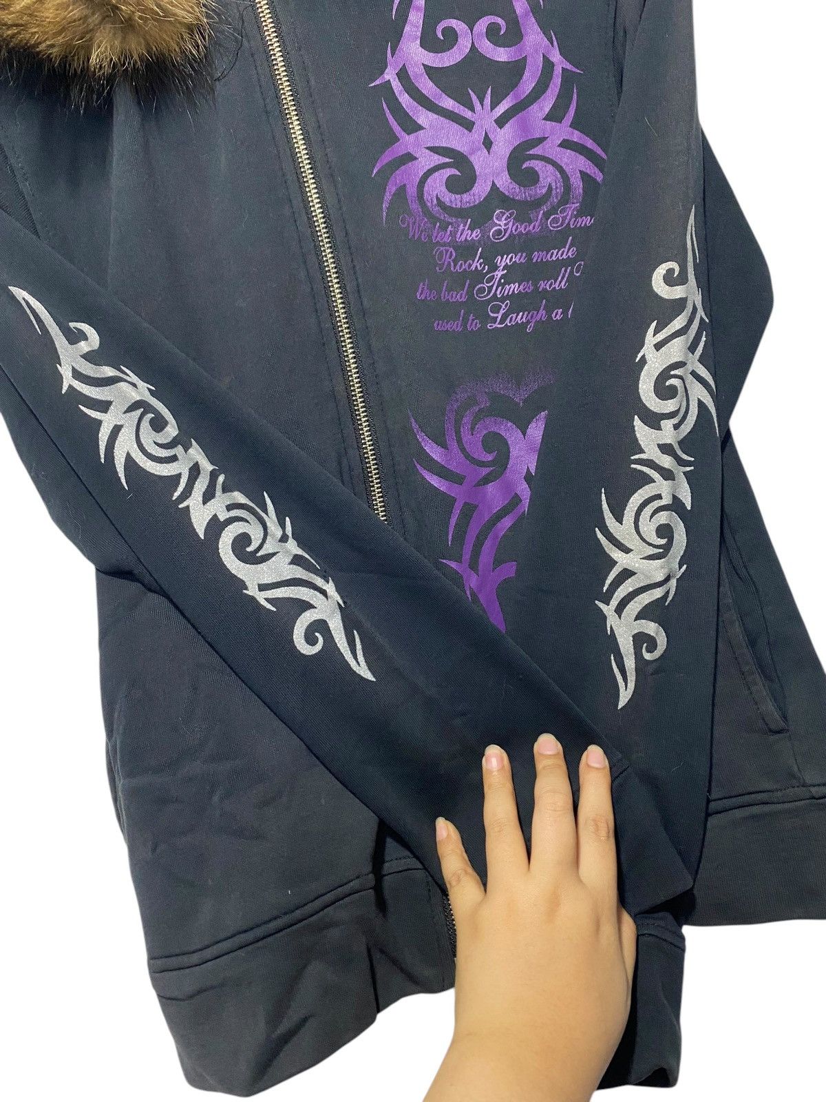If Six Was Nine × Japanese Brand × Le Grande Bleu (L.G.B.) Vintage Spinash tribal tattoo fur hoodie Size US M / EU 48-50 / 2 - 2 Thumbnail