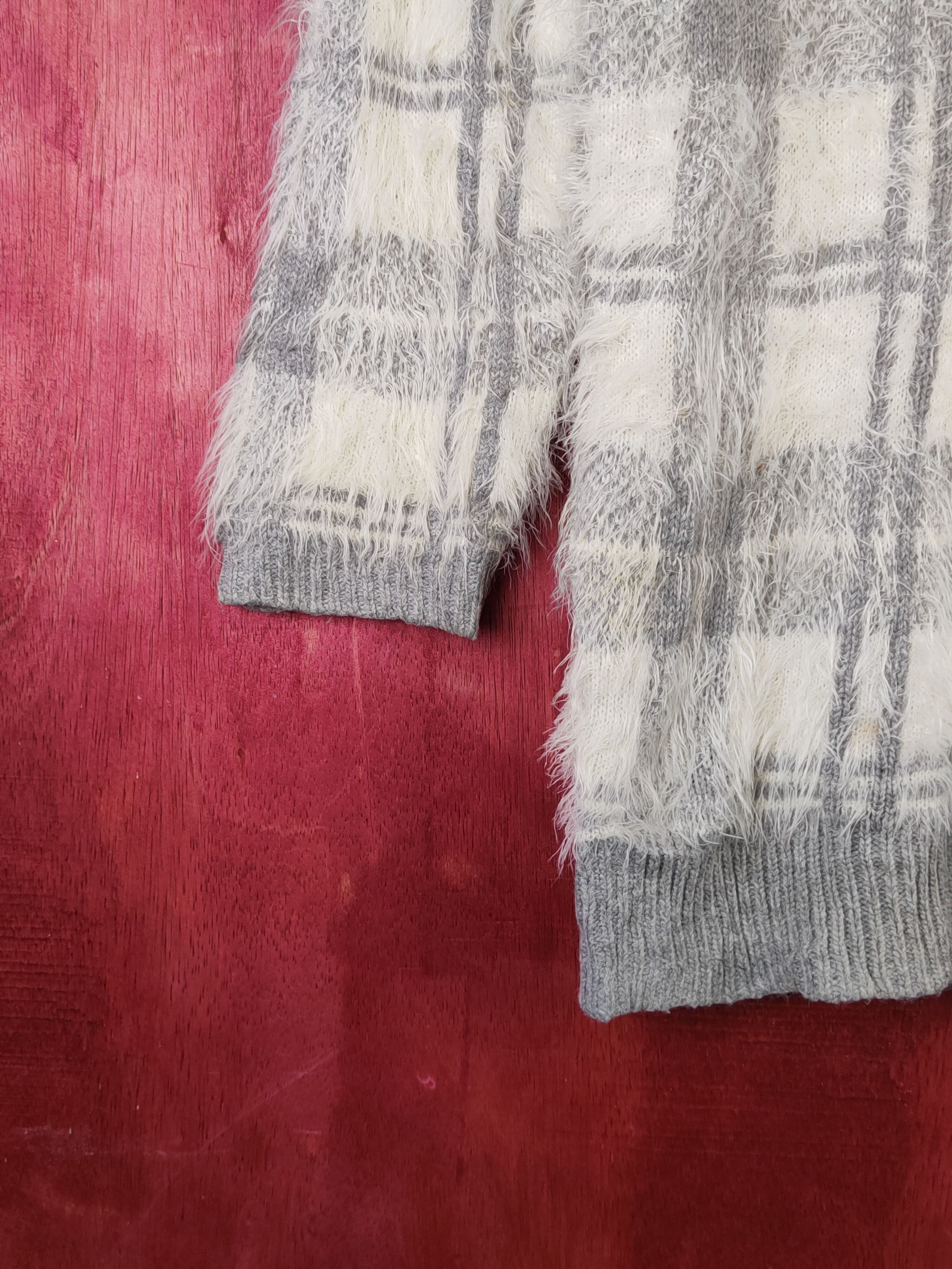 Homespun Knitwear × Japanese Brand × Vintage Ingni Gray Shag Shaggy Fur Mohair Knitwear #S1899 Size M / US 6-8 / IT 42-44 - 4 Thumbnail
