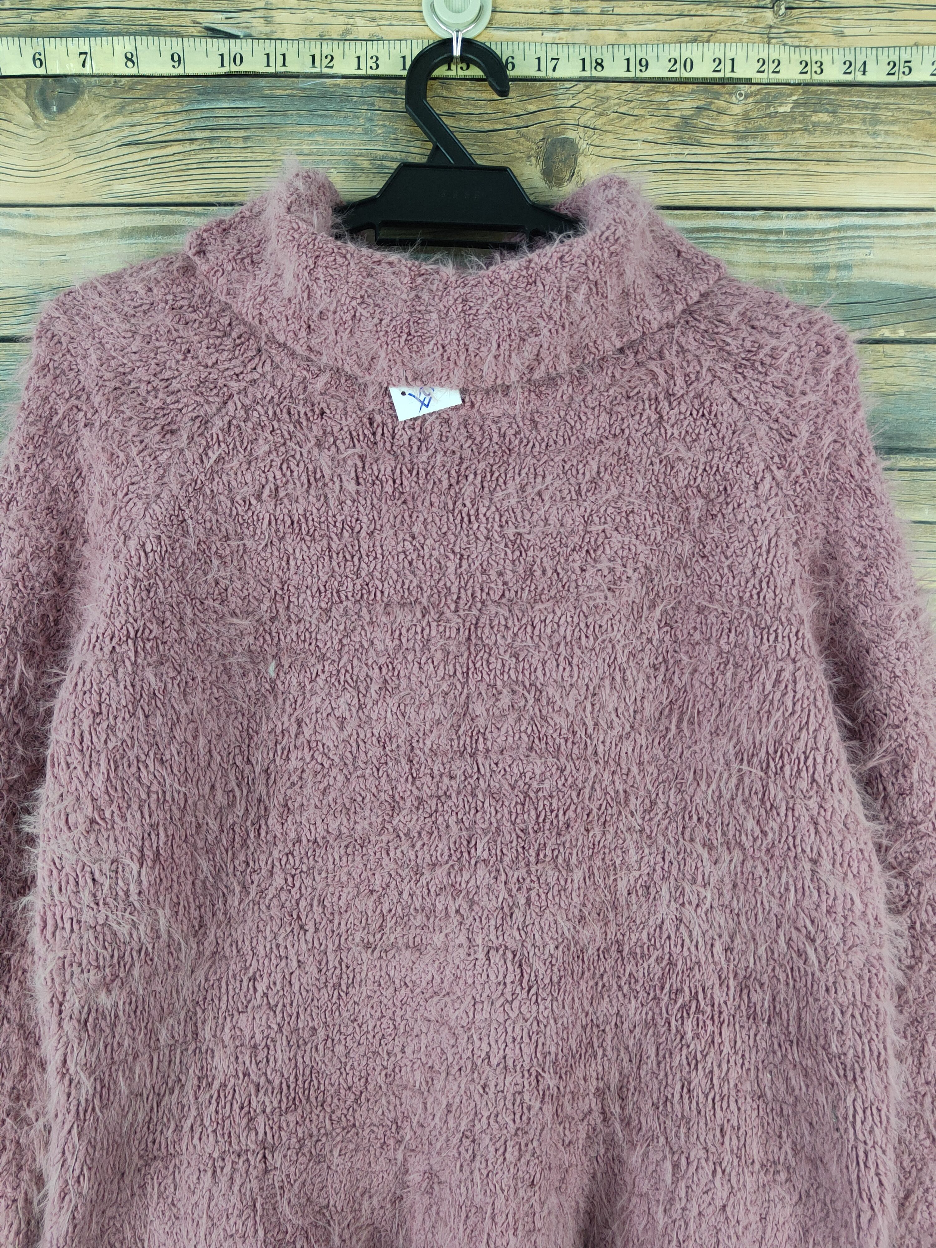 Vintage Urbanity Purple Shag Shaggy Fur Mohair Knitwear #W2127 Size M / US 6-8 / IT 42-44 - 2 Thumbnail