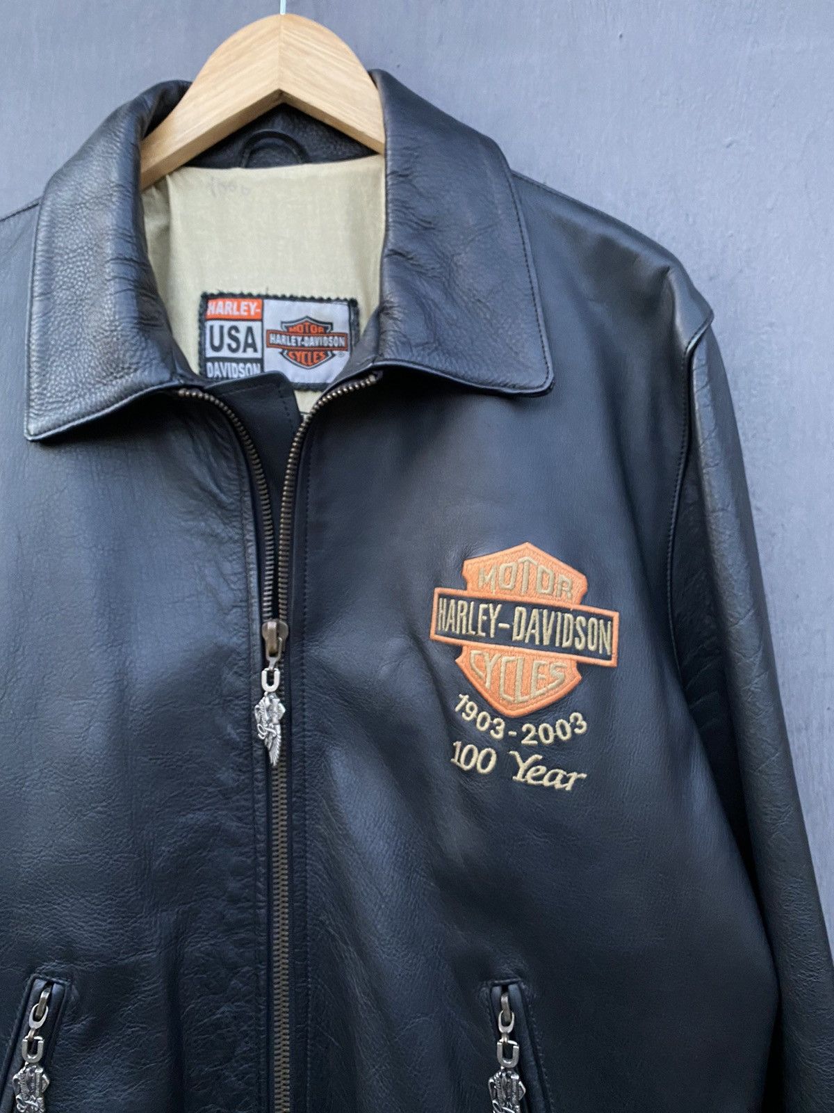 Harley Davidson × Vintage Harley Davidson Vintage leather jacket size L/XL Size US XL / EU 56 / 4 - 3 Thumbnail
