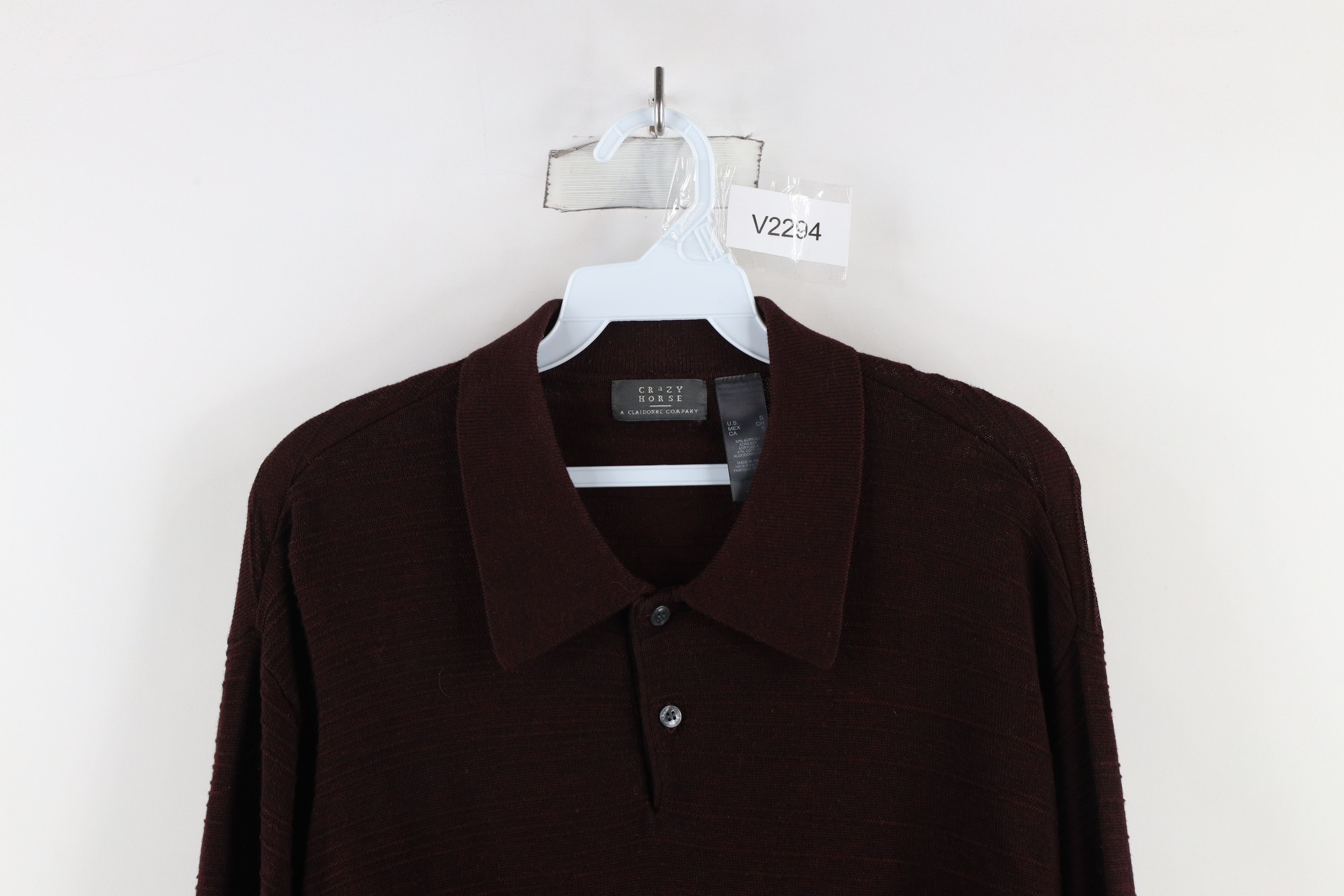 Vintage Vintage 90s Streetwear Ribbed Knit Collared Long Sleeve Polo Size US S / EU 44-46 / 1 - 2 Thumbnail