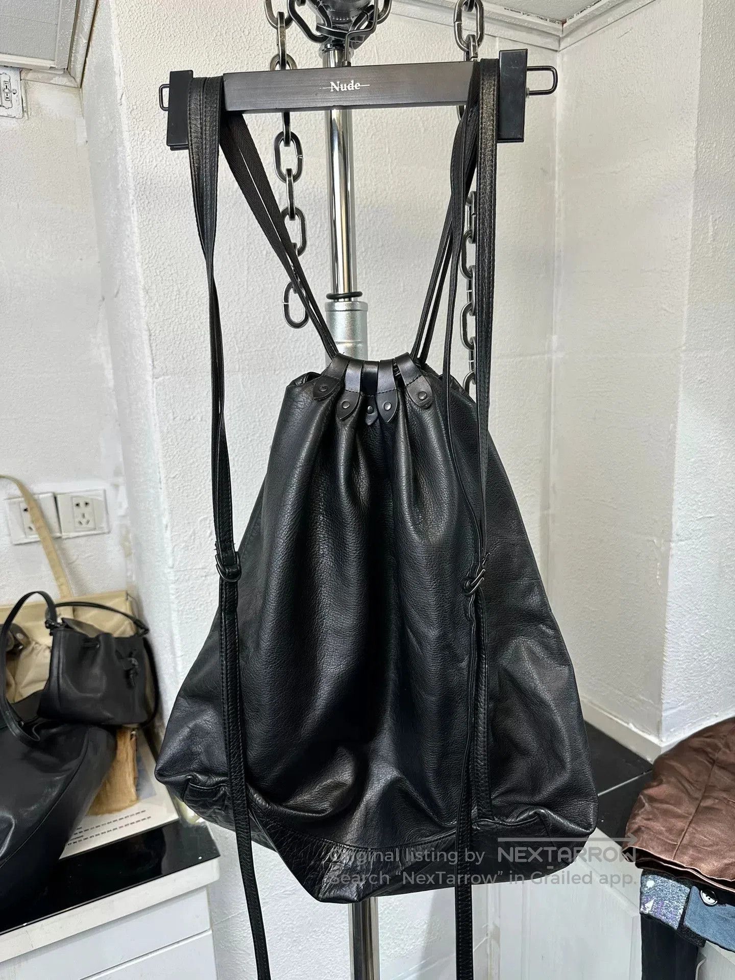 Yohji Yamamoto yohji yamamoto leather drawstring bag. Size ONE SIZE - 2 Thumbnail