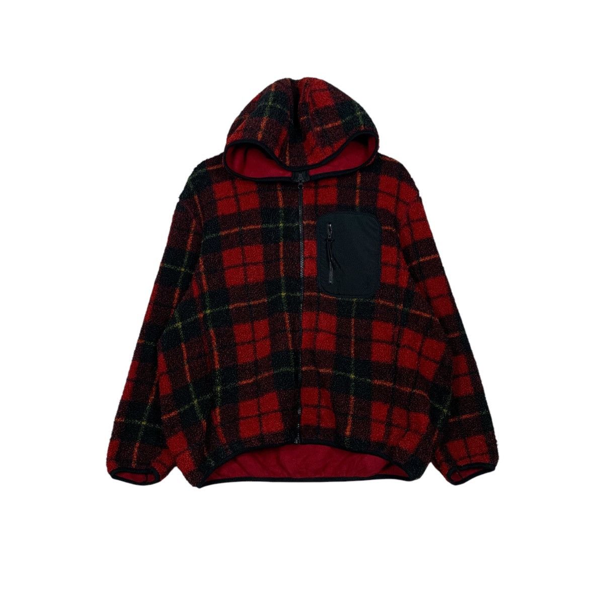 JW Anderson JW ANDERSON Red Tartan Hooded Fleece Jacket #2333-C104 Size US L / EU 52-54 / 3 - 1 Thumbnail