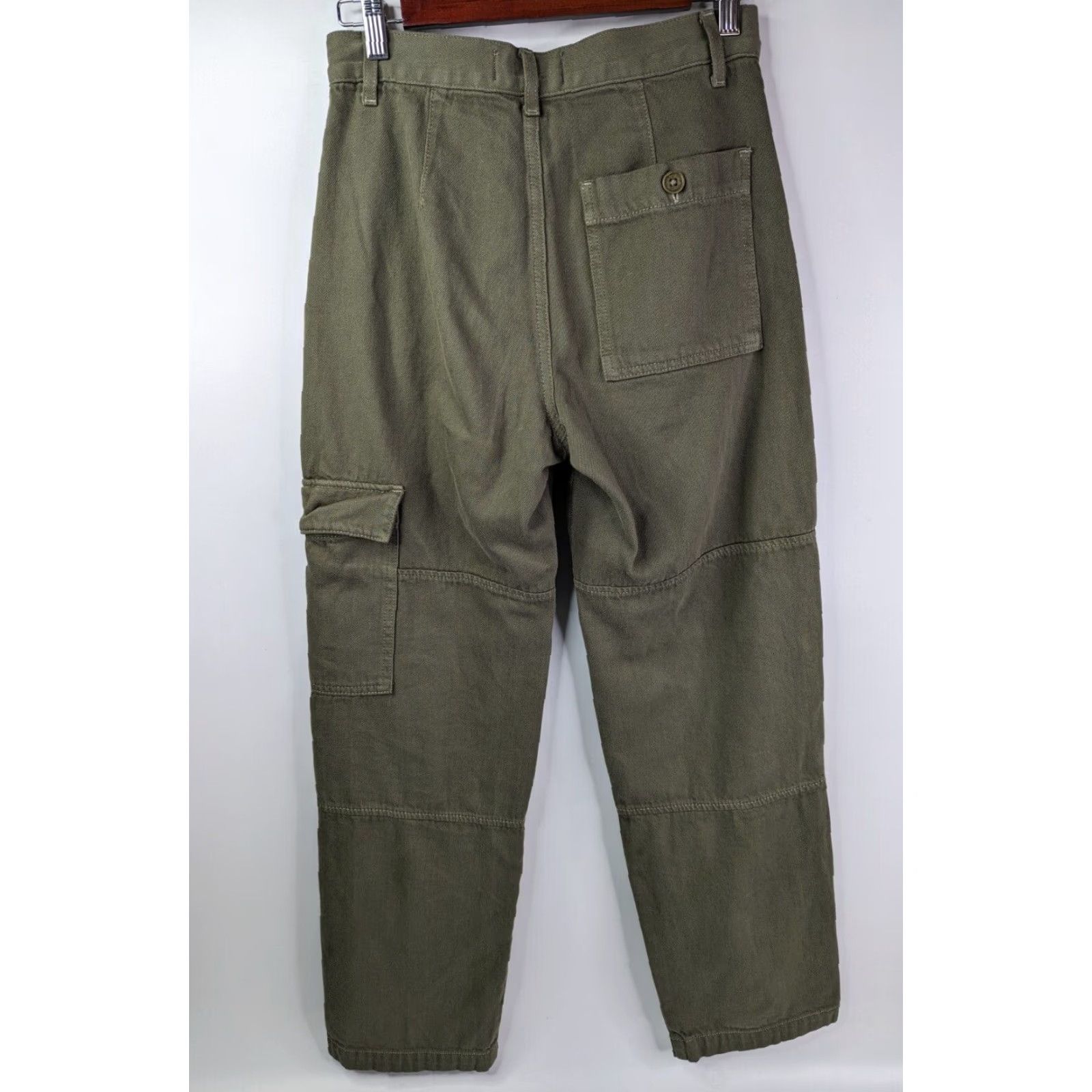 Reformation Reformation Pants Cargo Women High Rise Size 24 Olive Army Wash Size 42" / US 20 - 4 Thumbnail