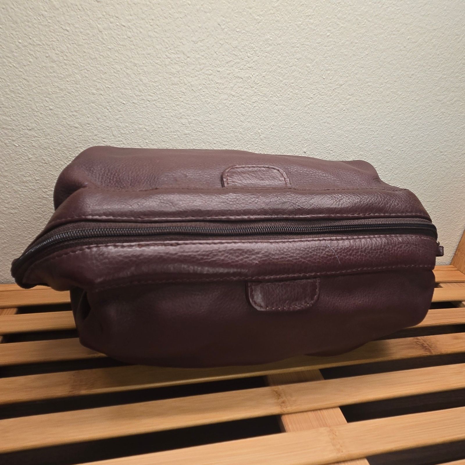 Vintage Vintage Private Label Dark Brown Grain Leather Toiletry Bag Size ONE SIZE - 4 Thumbnail