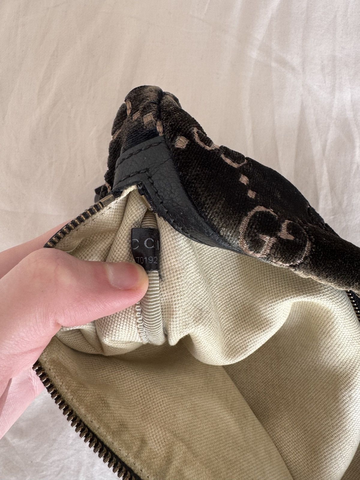 Gucci Gucci Belt Bag Velvet Brown Size ONE SIZE - 9 Thumbnail