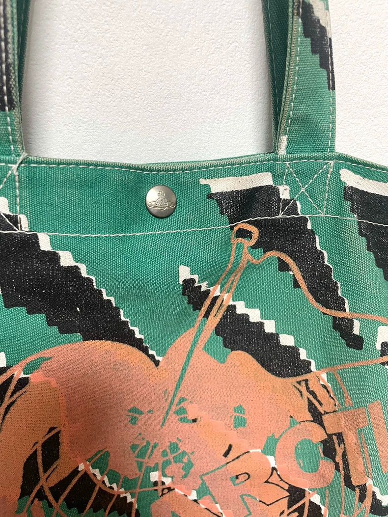 Vivienne Westwood Vivienne Westwood size os Green striped canvas earth print Size ONE SIZE - 6 Thumbnail
