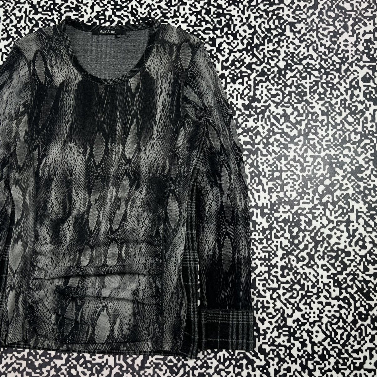Japanese Brand Vintage Y2K Marc Aurel Snake Retro Mesh Longsleeve Size XL / US 12-14 / IT 48-50 - 6 Thumbnail