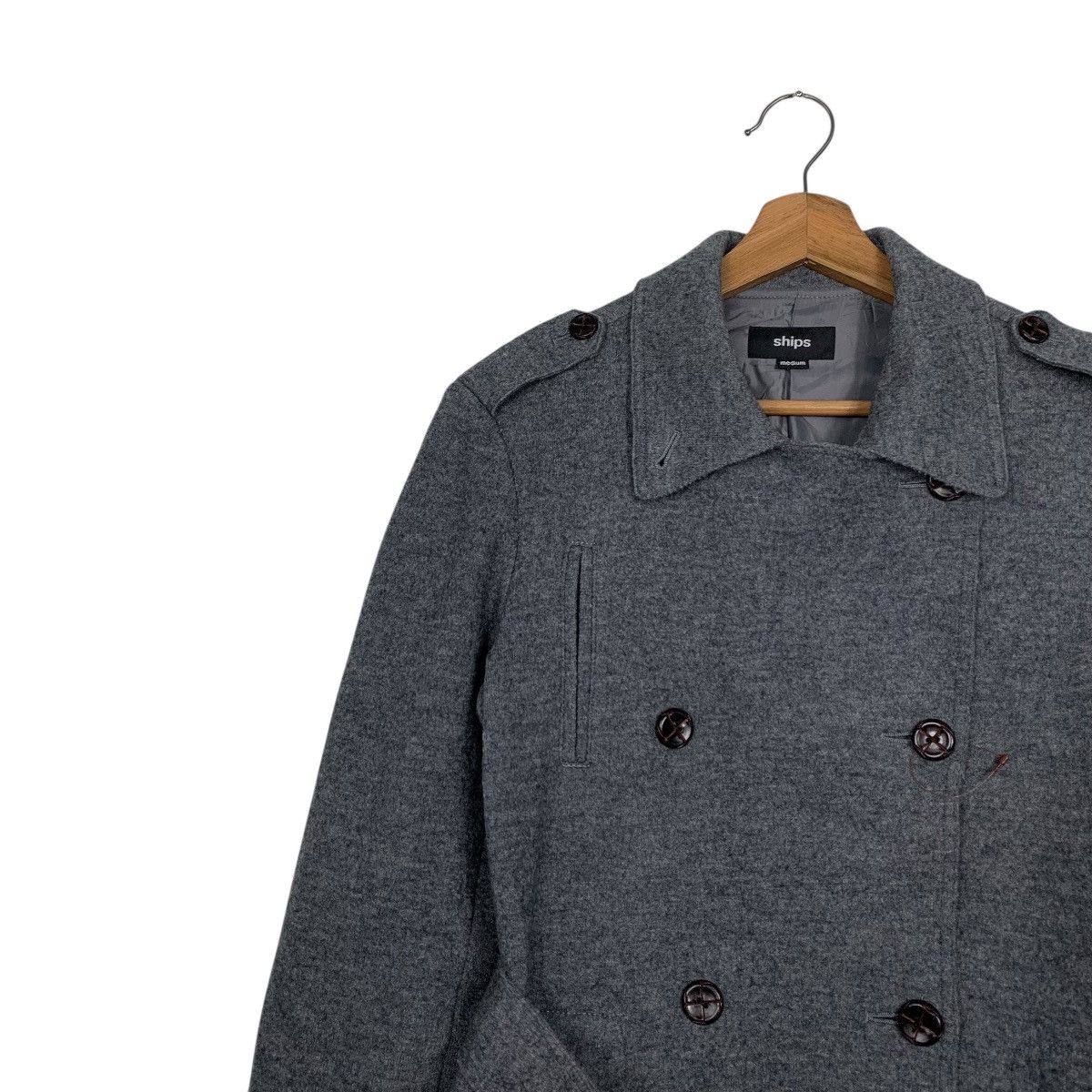 Japanese Brand Ships Double Breasted Wool Trenchcoat Size M / US 6-8 / IT 42-44 - 6 Thumbnail
