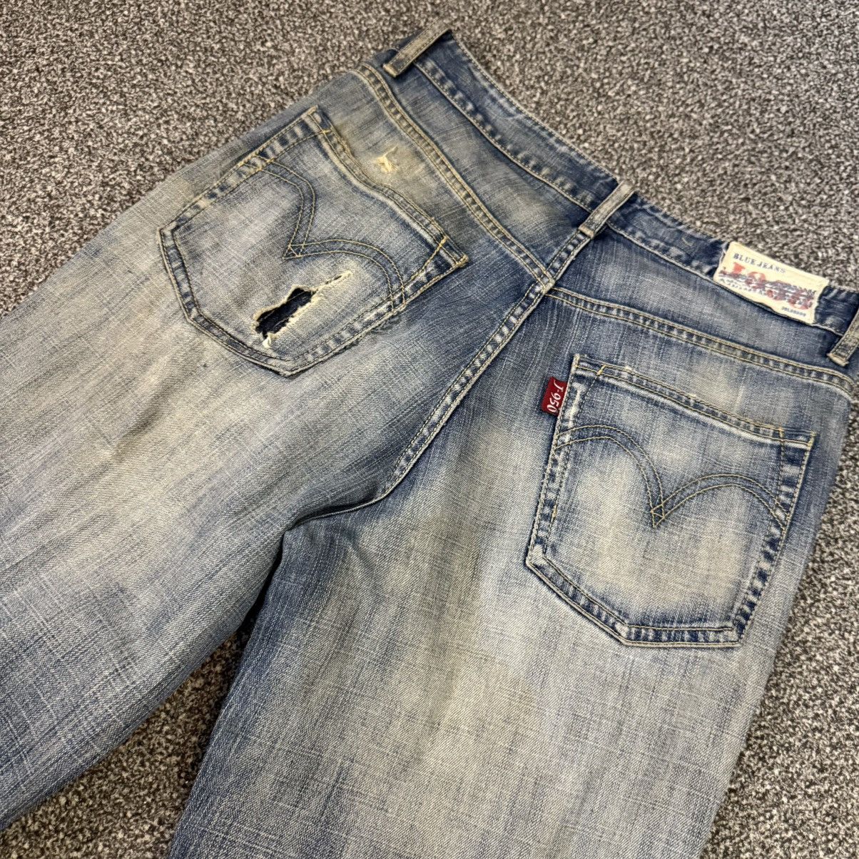 Seditionaries 🔥 Y2K Distressed J950 WideLeg Thrashed Denim Size US 32 / EU 48 - 4 Thumbnail