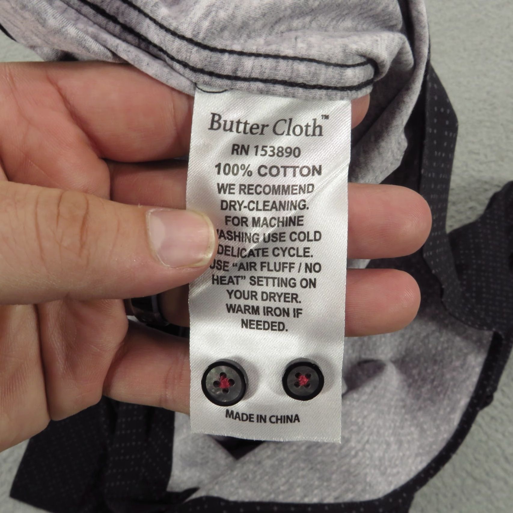 Buttero Butter Cloth Shirt Men Large Black Grey Geometric Dot Performance Flex Stretch Mens Size US L / EU 52-54 / 3 - 6 Thumbnail