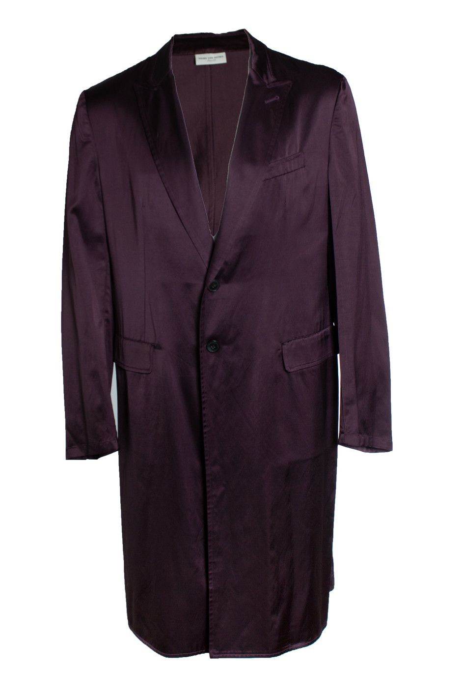 Dries Van Noten Dries van Noten, Shiny overcoat in burgundy Size US L / EU 52-54 / 3 - 1 Thumbnail