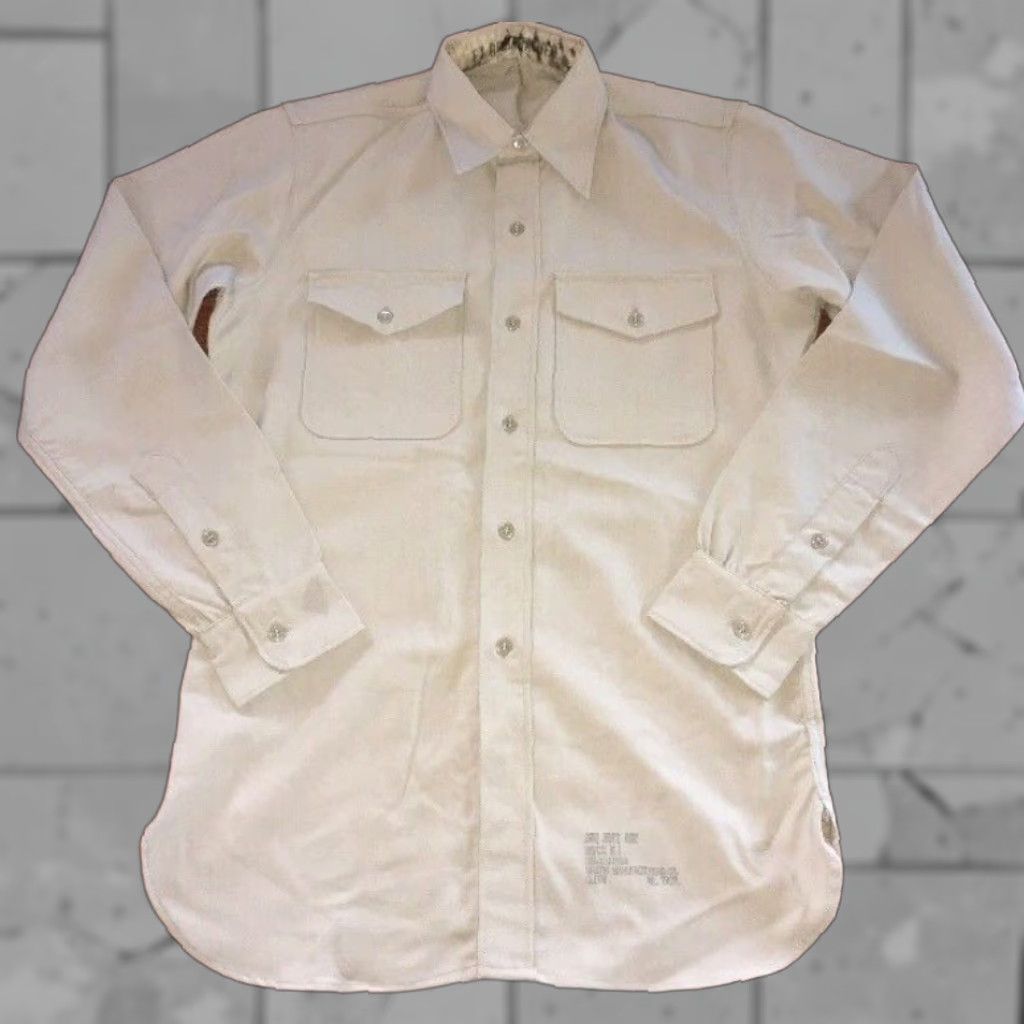 Vintage VINTAGE Buschbacher Military Shirt Tropical Long Sleeve Men Beige M Button-Up Size US M / EU 48-50 / 2 - 1 Thumbnail
