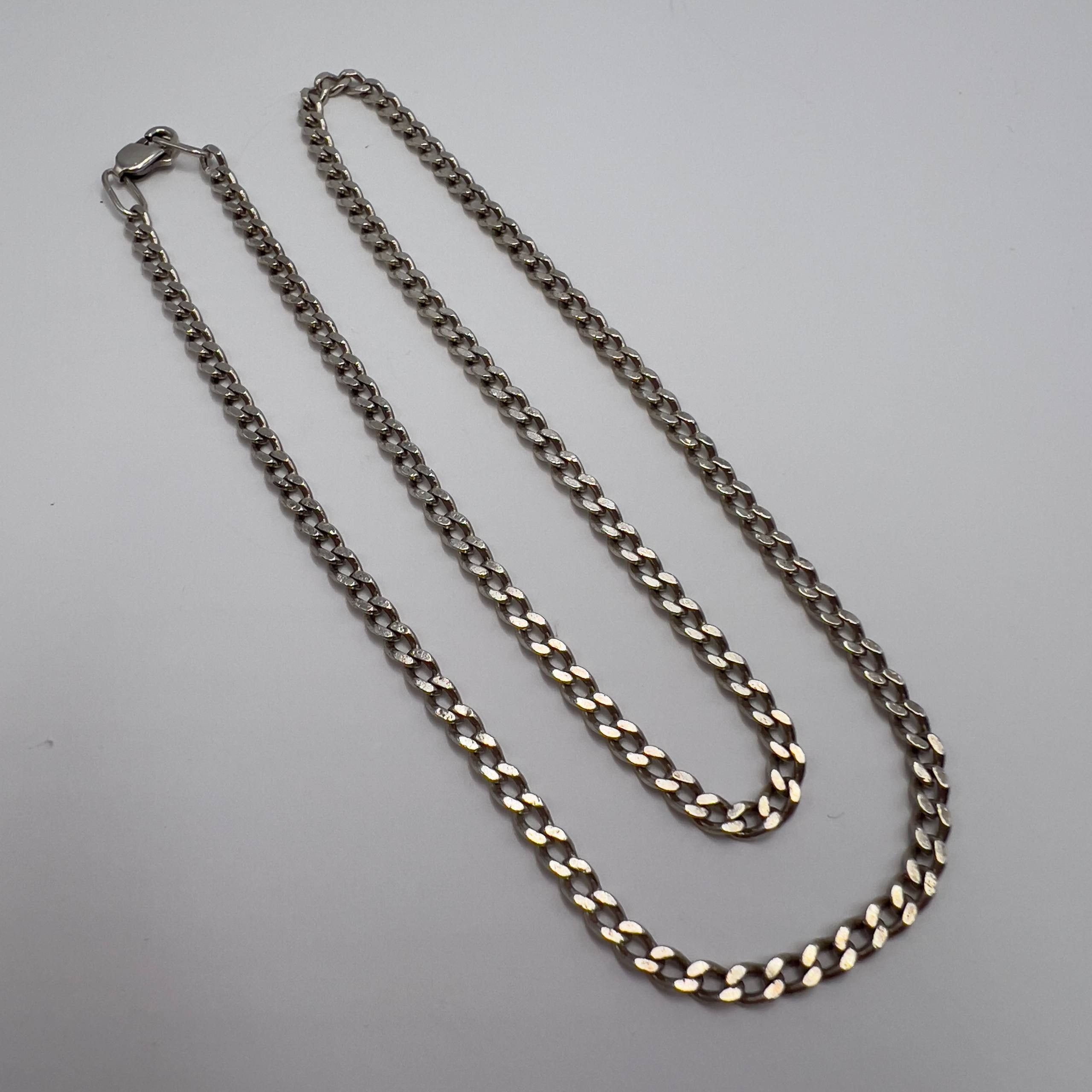 Sterling Silver Vintage Sterling Silver 925 Figaro Chain Necklace 11.4gr Size ONE SIZE - 10 Thumbnail
