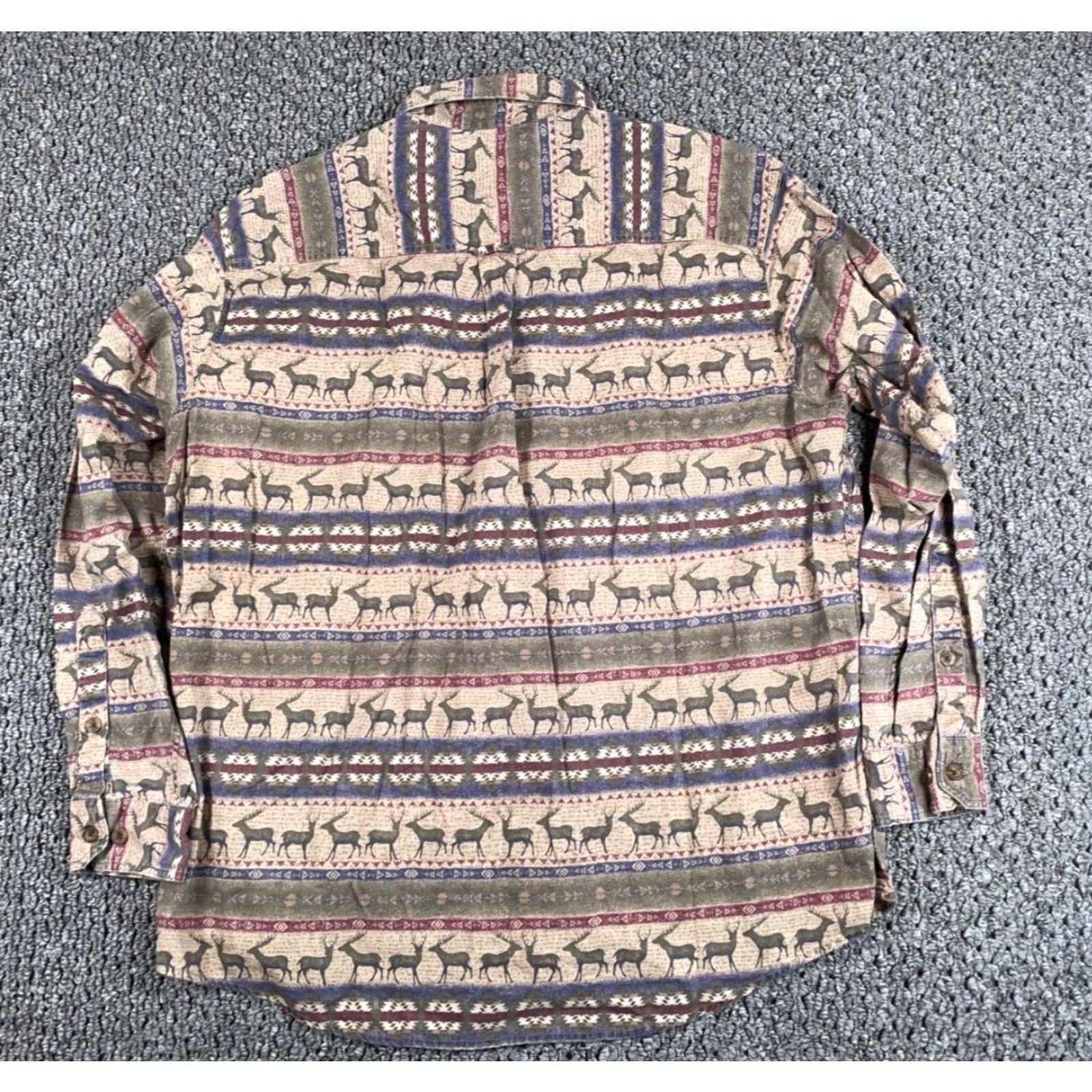 Vintage VTG Woolrich Deer Tapestry Shirt Adult XL Brown Geometric Pattern Button-Down Collared Long Sleeve Cotton Casual Workwear Mens Size US XL / EU 56 / 4 - 2 Thumbnail
