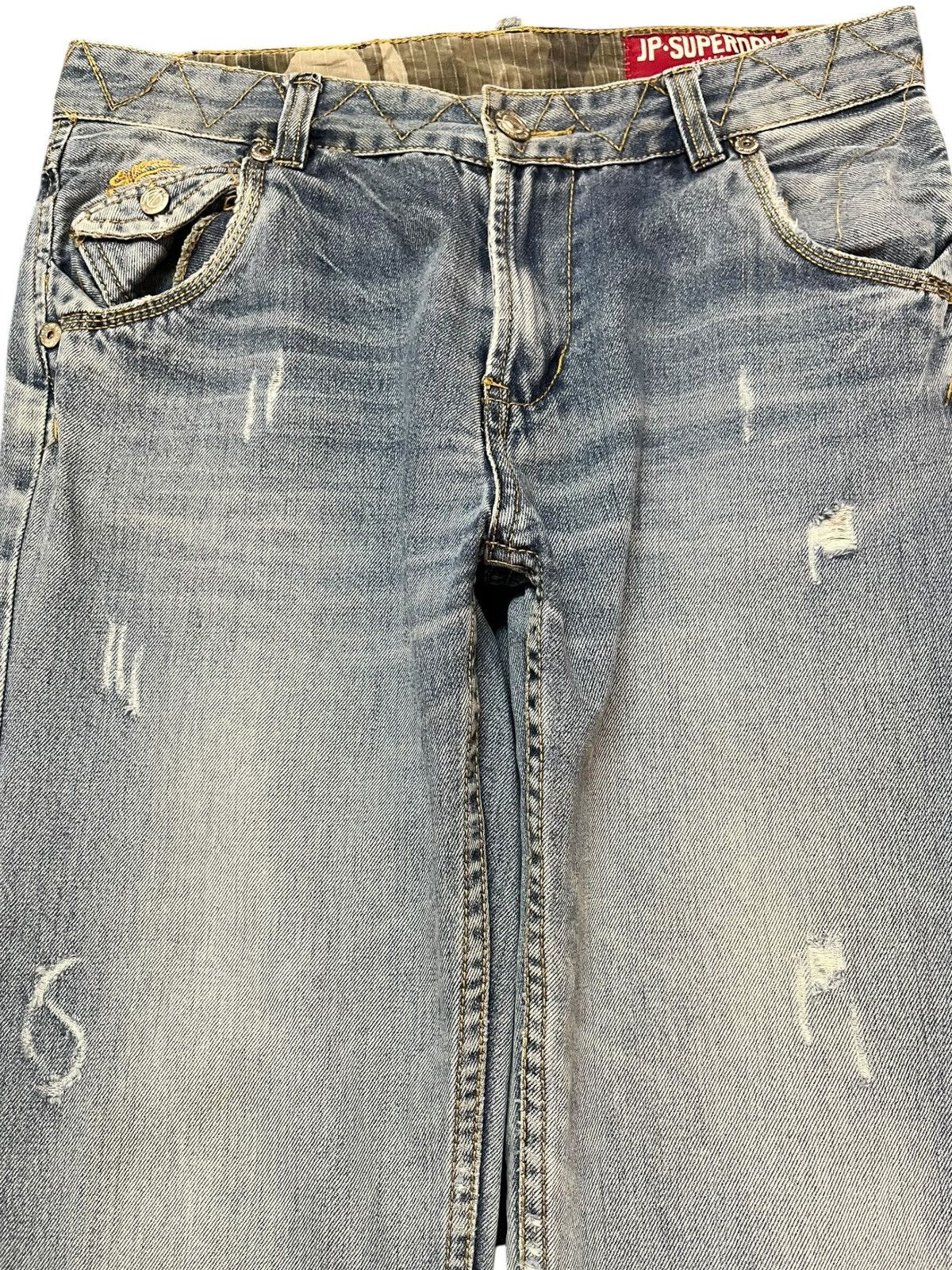 Superdry Vintage JP.Superdry Grunge Faded Distressed Denim Size US 31 - 2 Thumbnail
