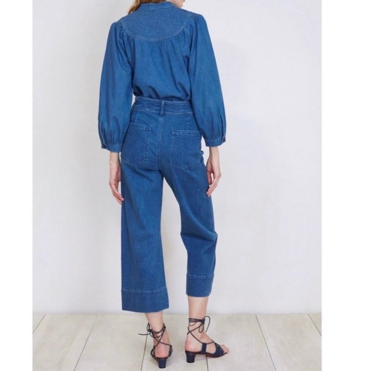 Apiece Apart Apiece Apart Merida Wide Leg Cropped Jeans Blue Denim Size 26" / US 2 / IT 38 - 2 Thumbnail
