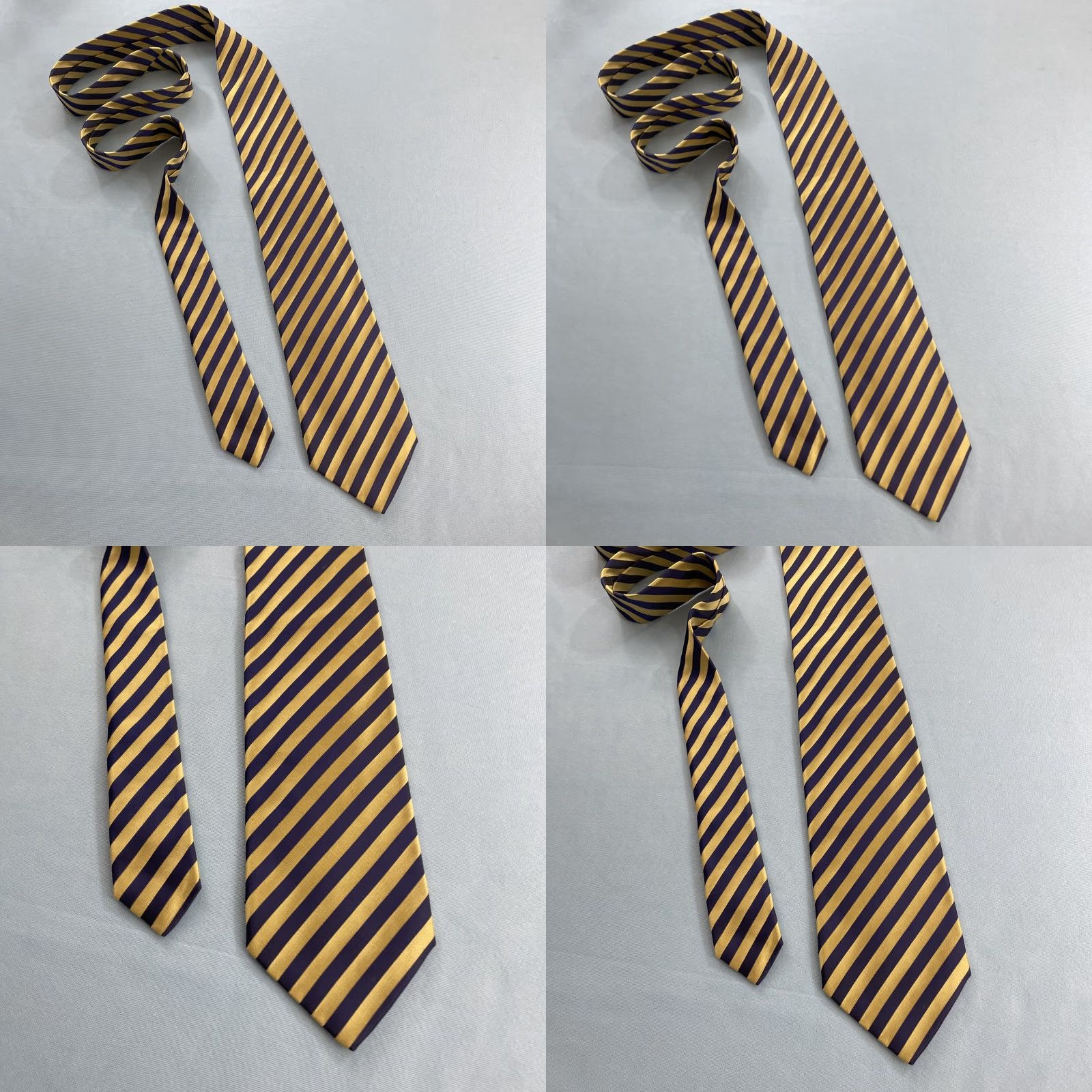 Charles Tyrwhitt Charles Tyrwhitt Seven Fold Tie Silk 3.7" x 62" Long Men Yellow Blue Stripe Handmade Tie Size ONE SIZE - 10 Thumbnail