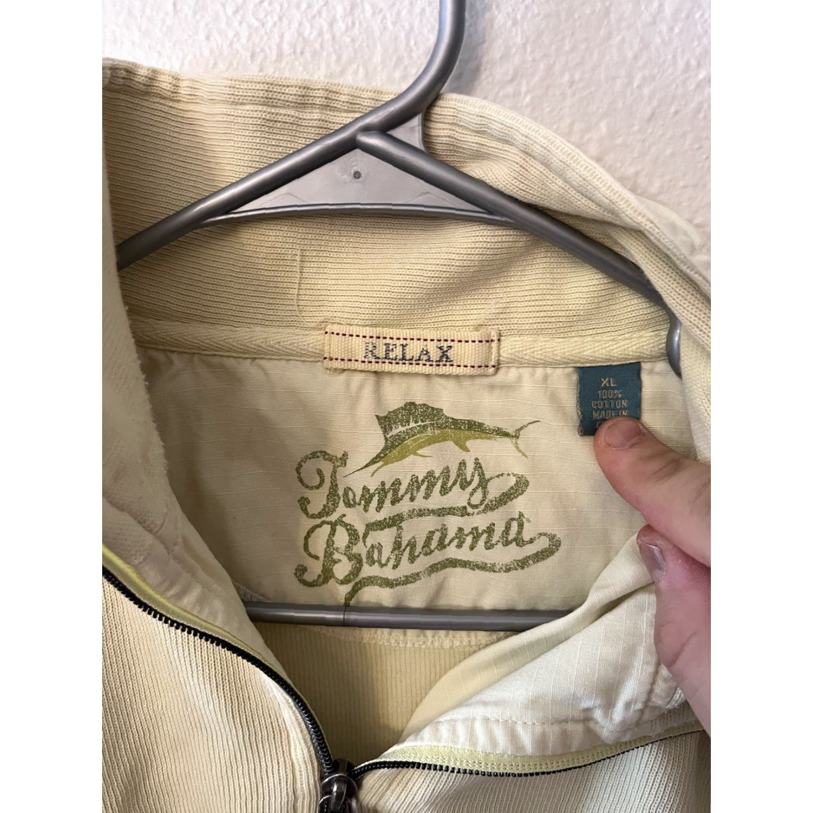 Tommy Bahama Tommy Bahama Relax Sweater Men XL 1/4 Zip Pullover Long Sleeve Yellow Size US XL / EU 56 / 4 - 3 Thumbnail