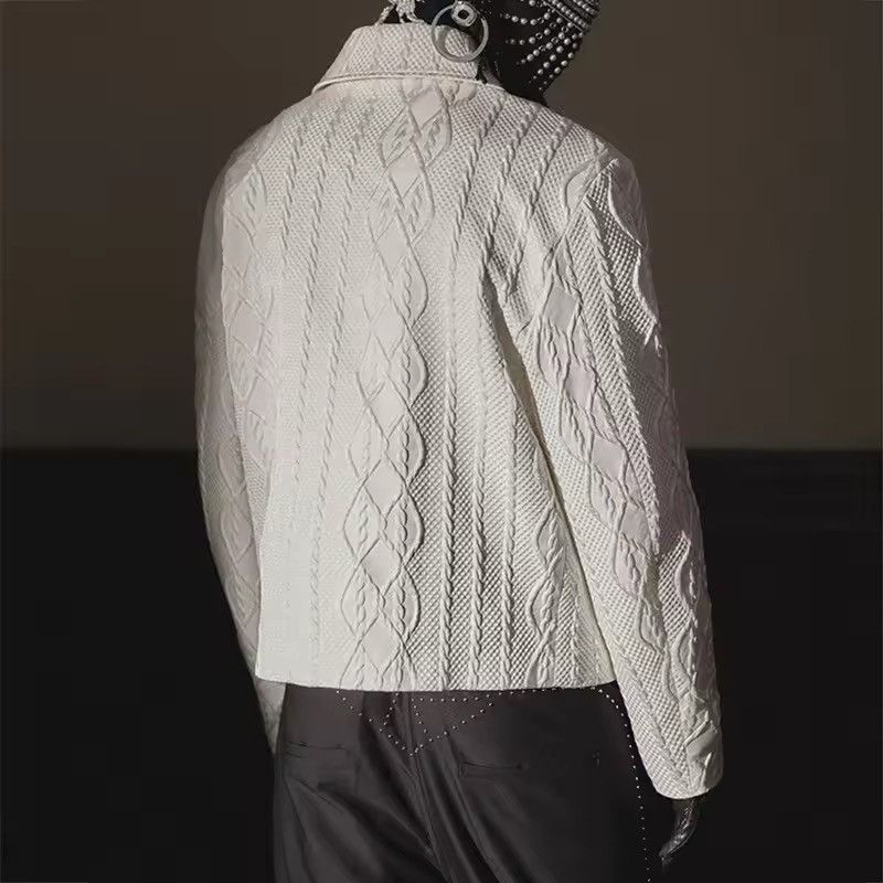 Japanese Brand × Vintage Vintage Men Embroidery Jacquard Long Sleeve Jacket Size US XXL / EU 58 / 5 - 3 Thumbnail