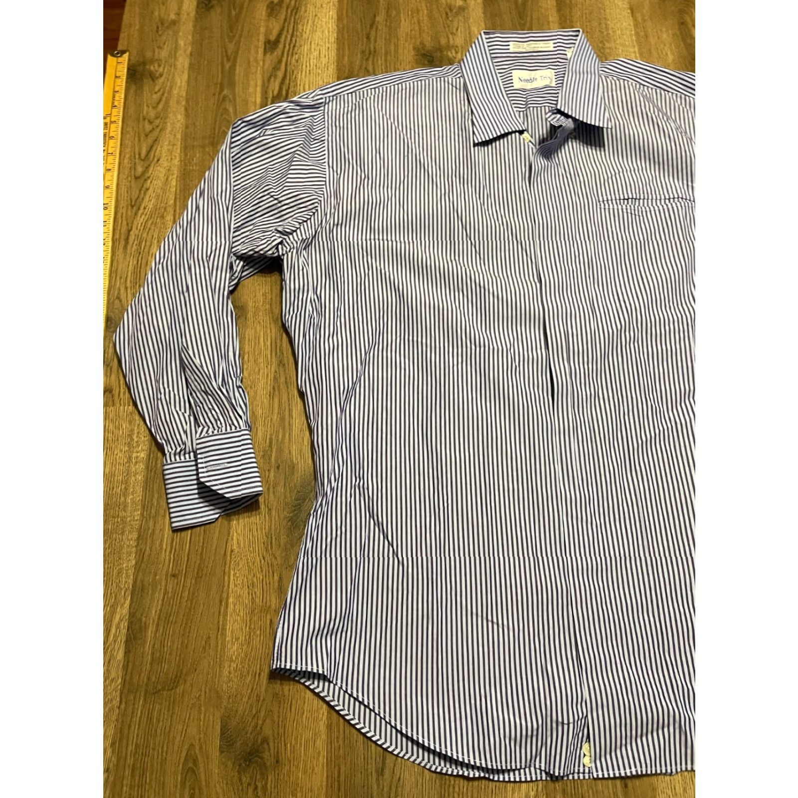 Needles Needle Trix Shirt Men XL Blue Striped Button Up Long Sleeve Size US XL / EU 56 / 4 - 3 Thumbnail