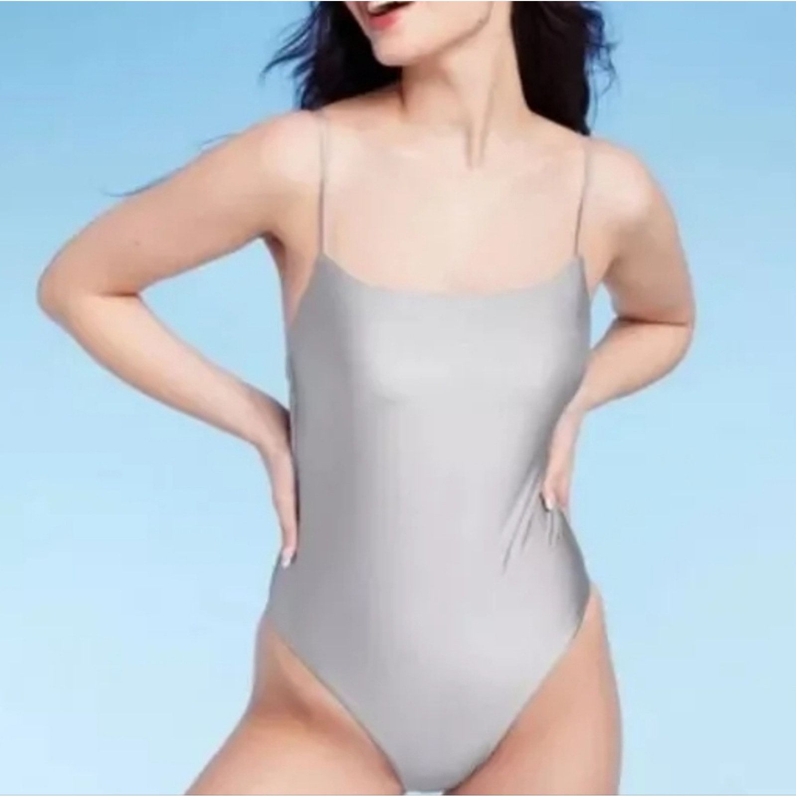The Unbranded Brand Shade & Shore Silver Color One Piece Women Swimsuit M 8-10 Size ONE SIZE - 13 Thumbnail