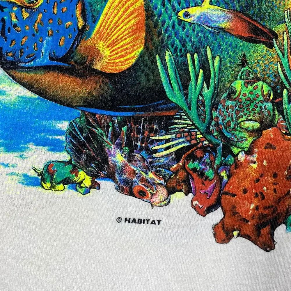 Habitat Vintage 90's HABITAT Bali Ocean Creatures Graphic Tee Shirt Size US L / EU 52-54 / 3 - 3 Thumbnail
