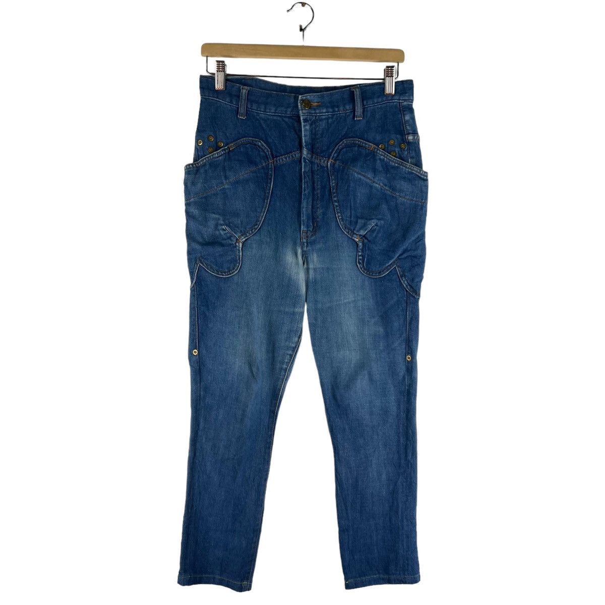 Issey Miyake 🔥VINTAGE BIKER DENIM JEANS MERCIBEAUCOUP ISSEY MIYAKE Size US 32 / EU 48 - 1 Thumbnail