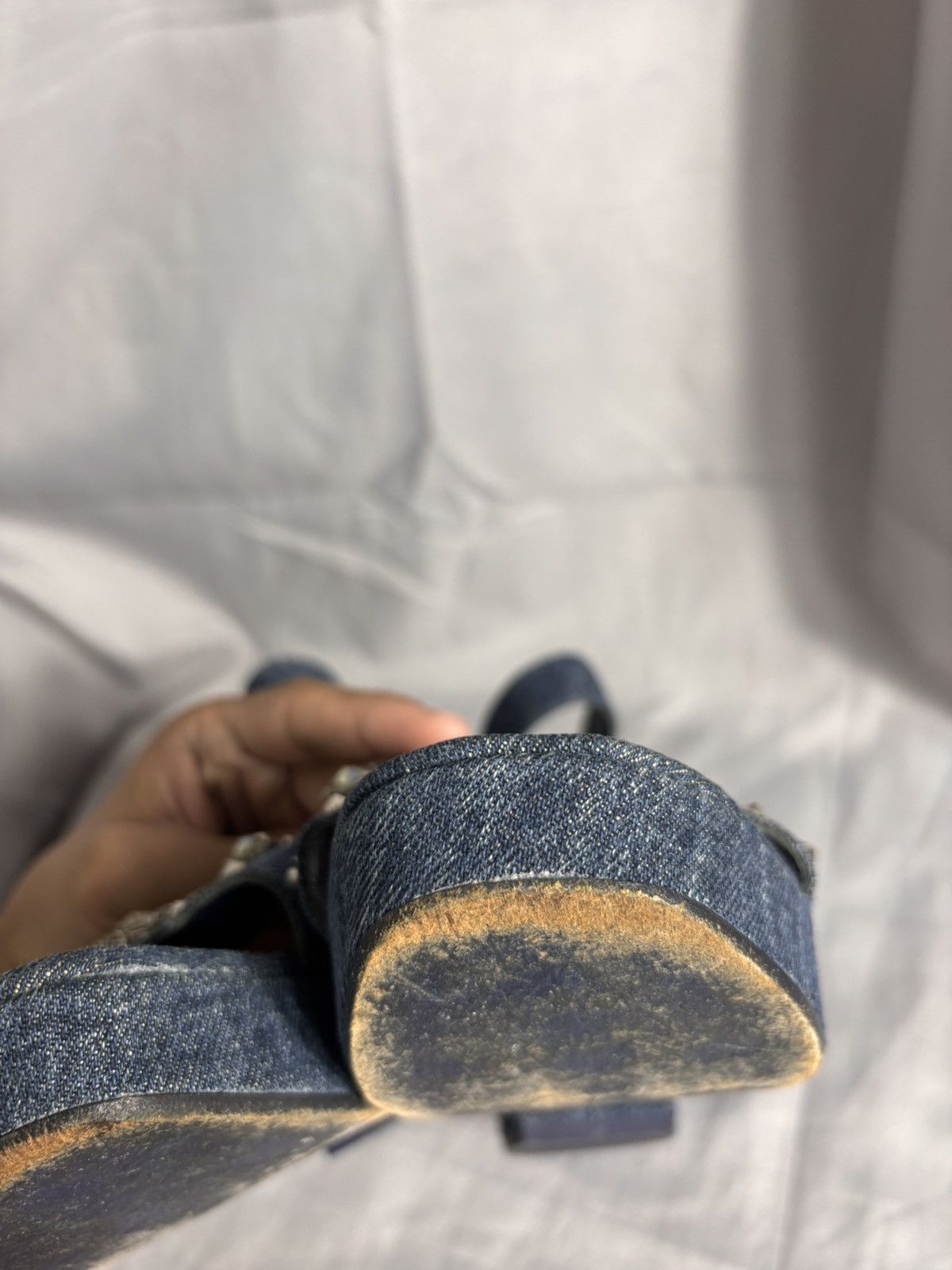 Miu Miu Miu Miu Denim Sandals Size US 7.5 / IT 37.5 - 12 Thumbnail