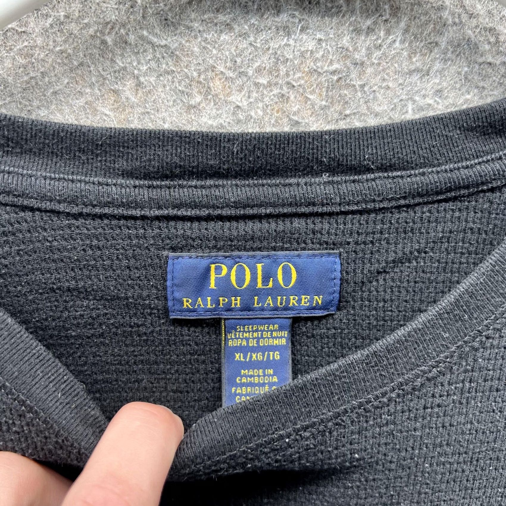 Polo Ralph Lauren Polo Ralph Lauren Shirt Mens XL Black Waffle Knit Thermal Pajama Top Long Sleeve Size US XL / EU 56 / 4 - 7 Thumbnail
