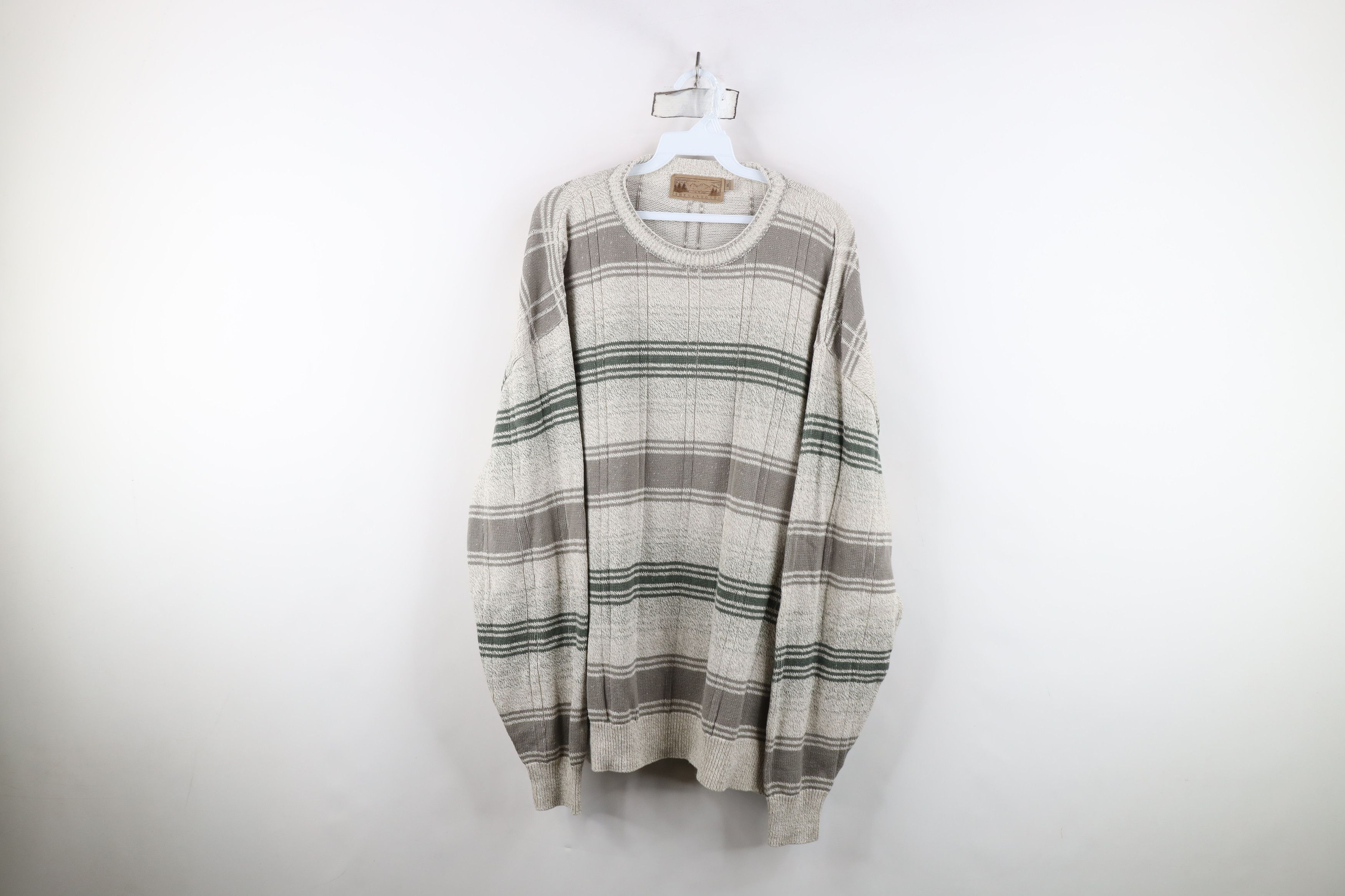 Vintage Vintage 90s Streetwear Ribbed Knit Crewneck Sweater USA Size US XL / EU 56 / 4 - 1 Thumbnail