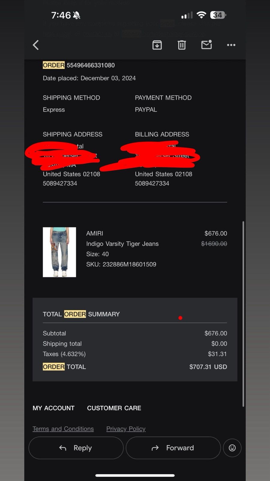 Amiri Amiri Tiger Varsity jeans Size US 40 / EU 56 - 3 Thumbnail