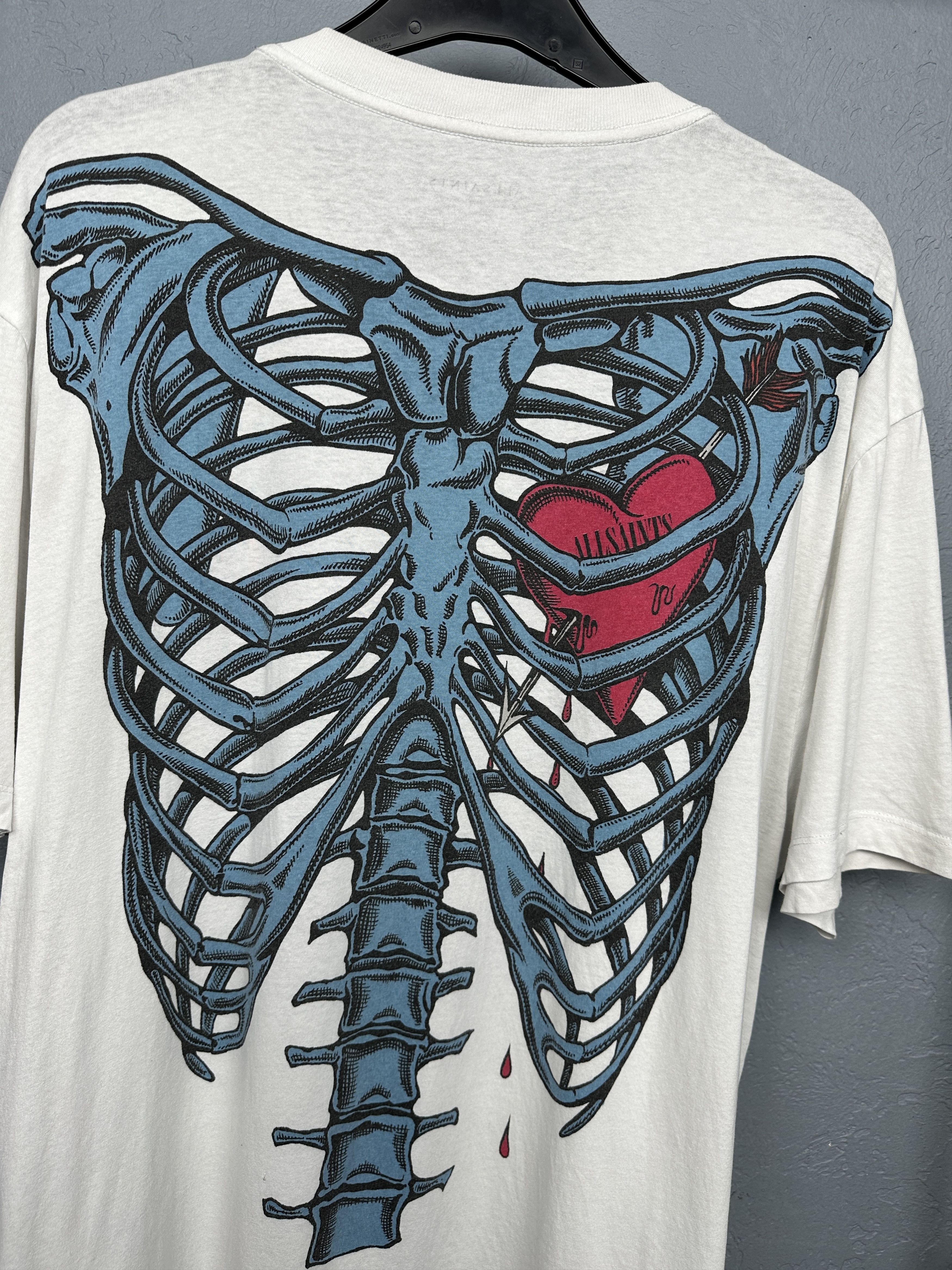 Allsaints Allsaints Mens Bleeding Heart Crew Neck T-Shirt Size US XL / EU 56 / 4 - 2 Thumbnail