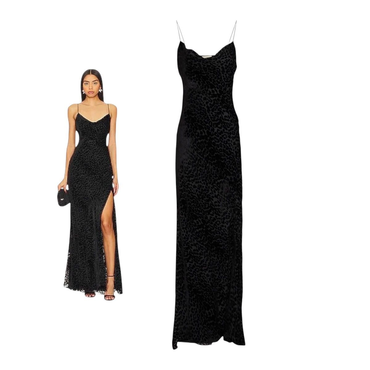 NICHOLAS Velvet leopard slit gown Size M / US 6-8 / IT 42-44 - 1 Thumbnail