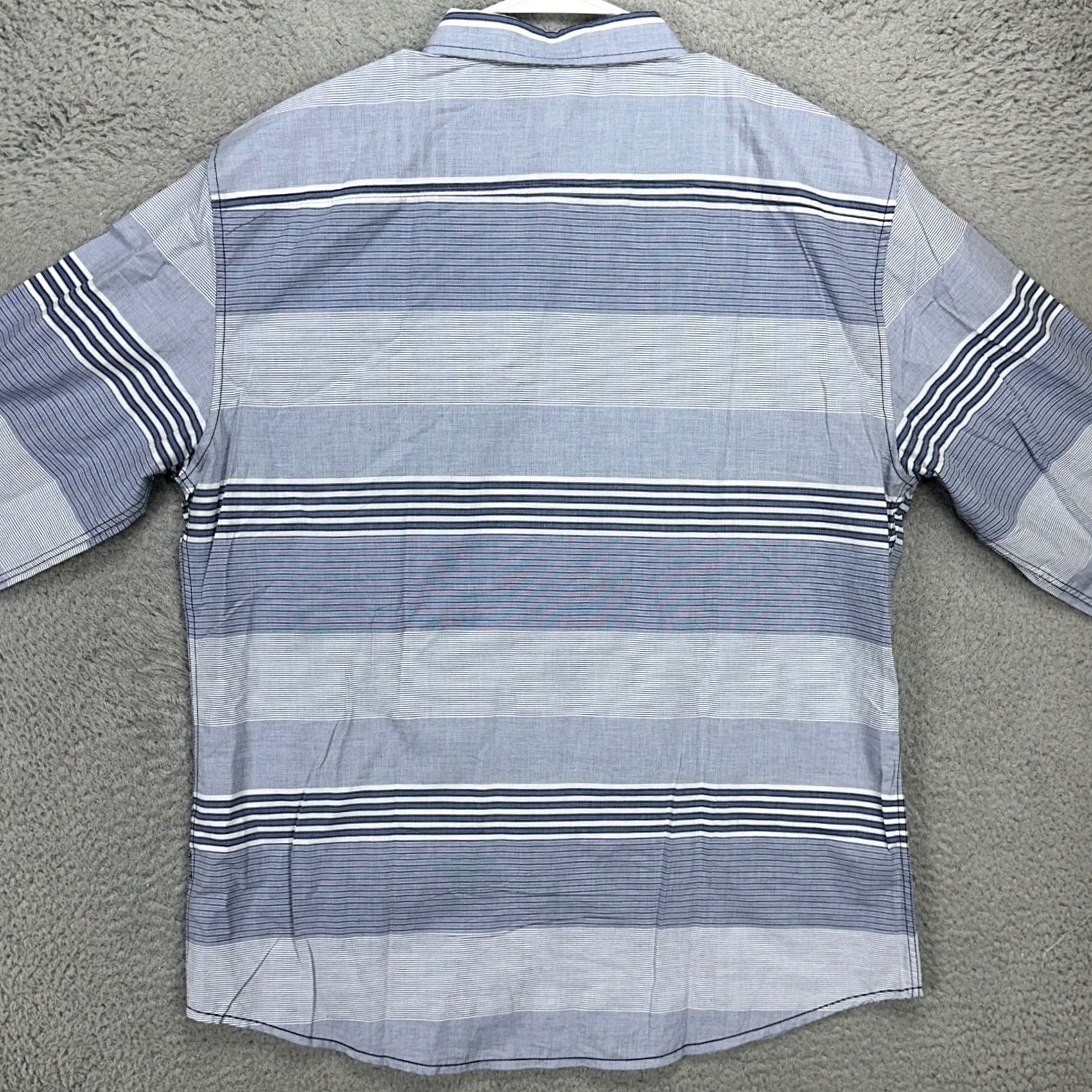 Marcs VINTAGE? No. Marc Ecko Shirt XL Blue Stripes Slim Fit Button-Up Long Sleeve Casual NEW Size US XL / EU 56 / 4 - 3 Thumbnail