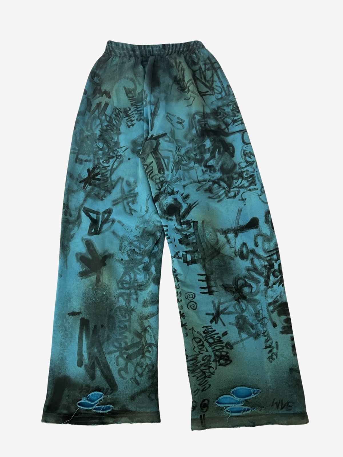 Balenciaga Balenciaga SS23 Blue Skater Graffiti Sweatpants Size US 30 / EU 46 - 5 Thumbnail