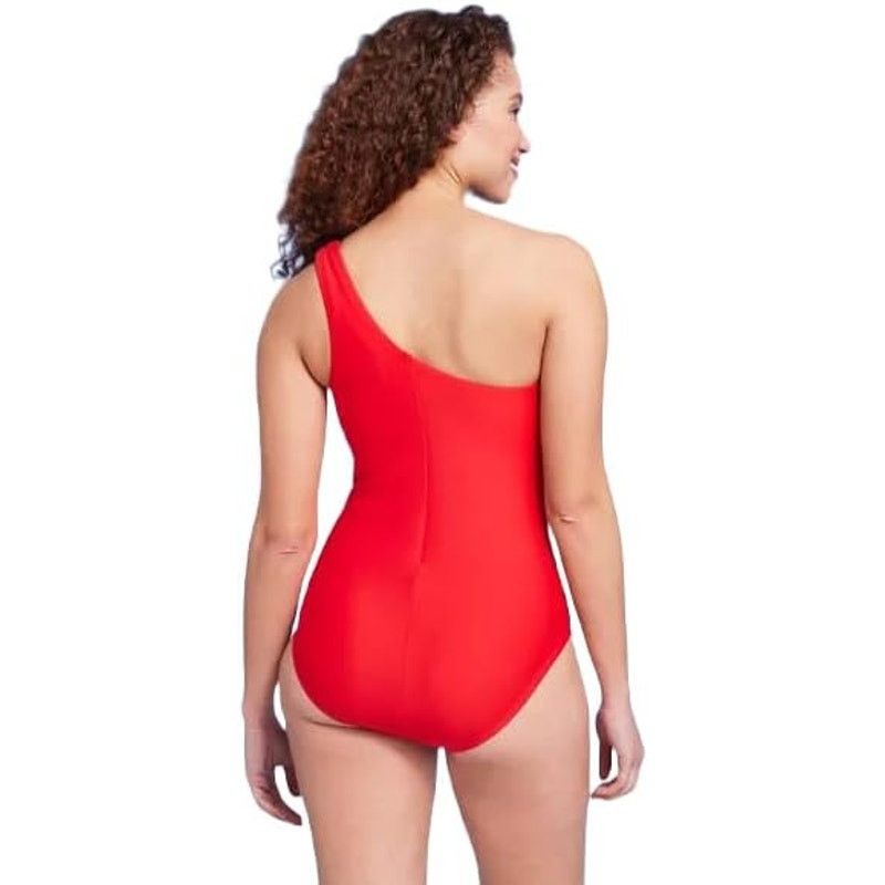 Unknown London KONA SOL NWT One Piece Swimsuit, Medium, Red One Shoulder Size ONE SIZE - 3 Thumbnail
