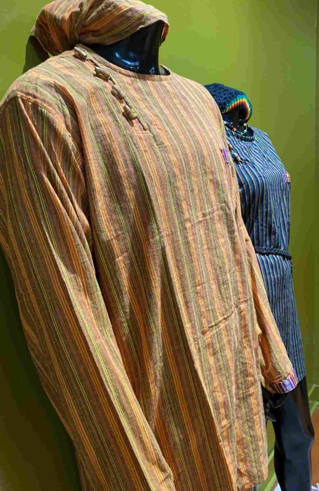 Other Cotton Long-Sleeve Round Neck Tunic: Stripes: Orange: S Size US S / EU 44-46 / 1 - 2 Thumbnail